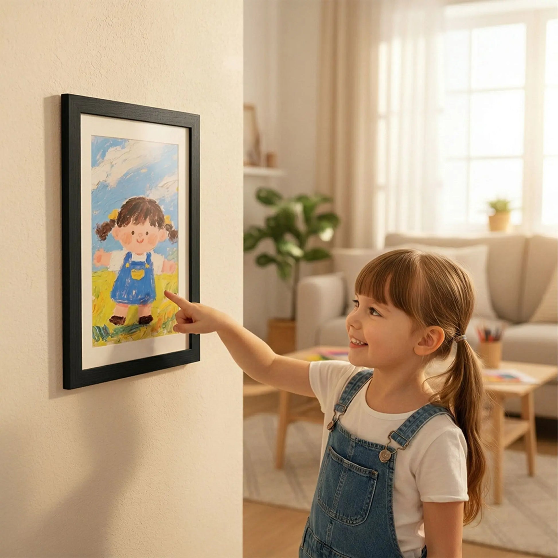 Kinder Bilderrahmen A4 zum Befüllen Schwarz-Weiss von Relaxdays