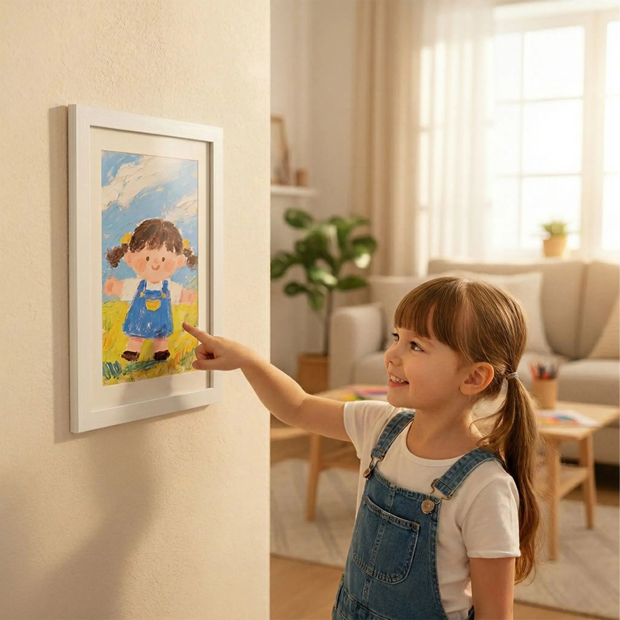 Kinder Bilderrahmen A4 zum Befüllen Weiss von Relaxdays