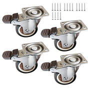 Lenkrollen mit Bremse 4er-Set Braun-Schwarz-Silber von Relaxdays