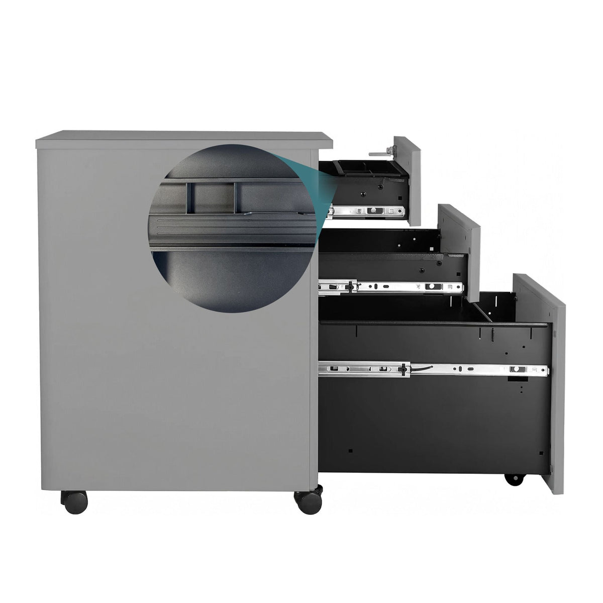 Abschliessbarer Rollcontainer Metall Schwarz-Grau von Relaxdays