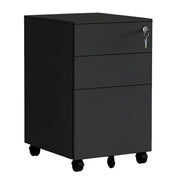 Abschliessbarer Rollcontainer Metall Schwarz von Relaxdays