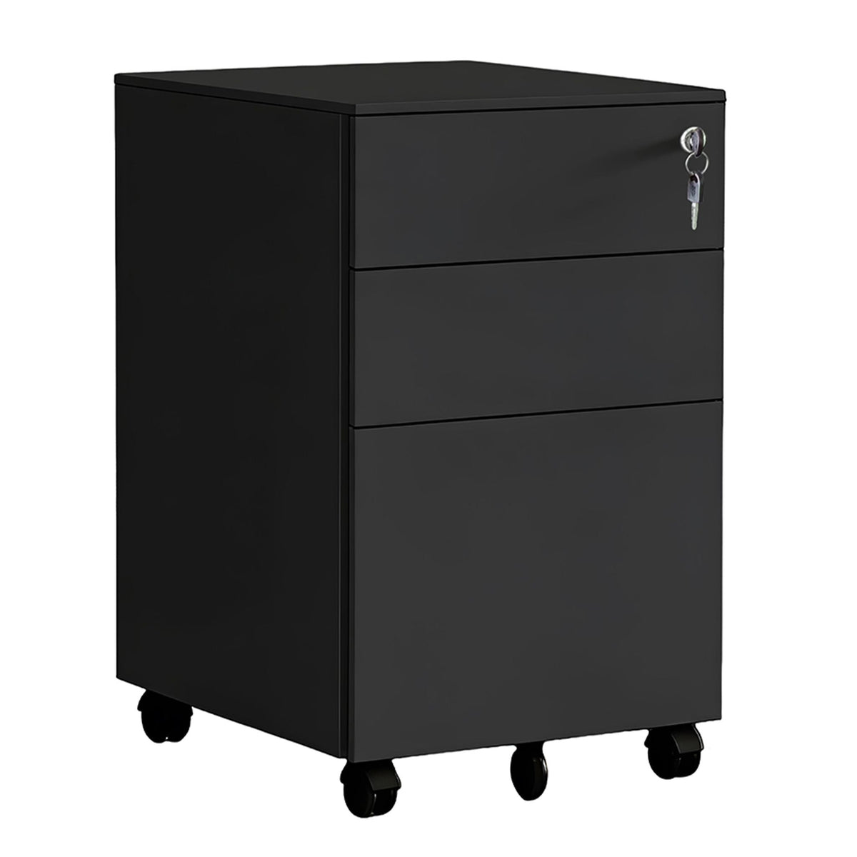 Abschliessbarer Rollcontainer Metall Schwarz von Relaxdays