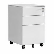 Abschliessbarer Rollcontainer Metall Weiss-Schwarz von Relaxdays