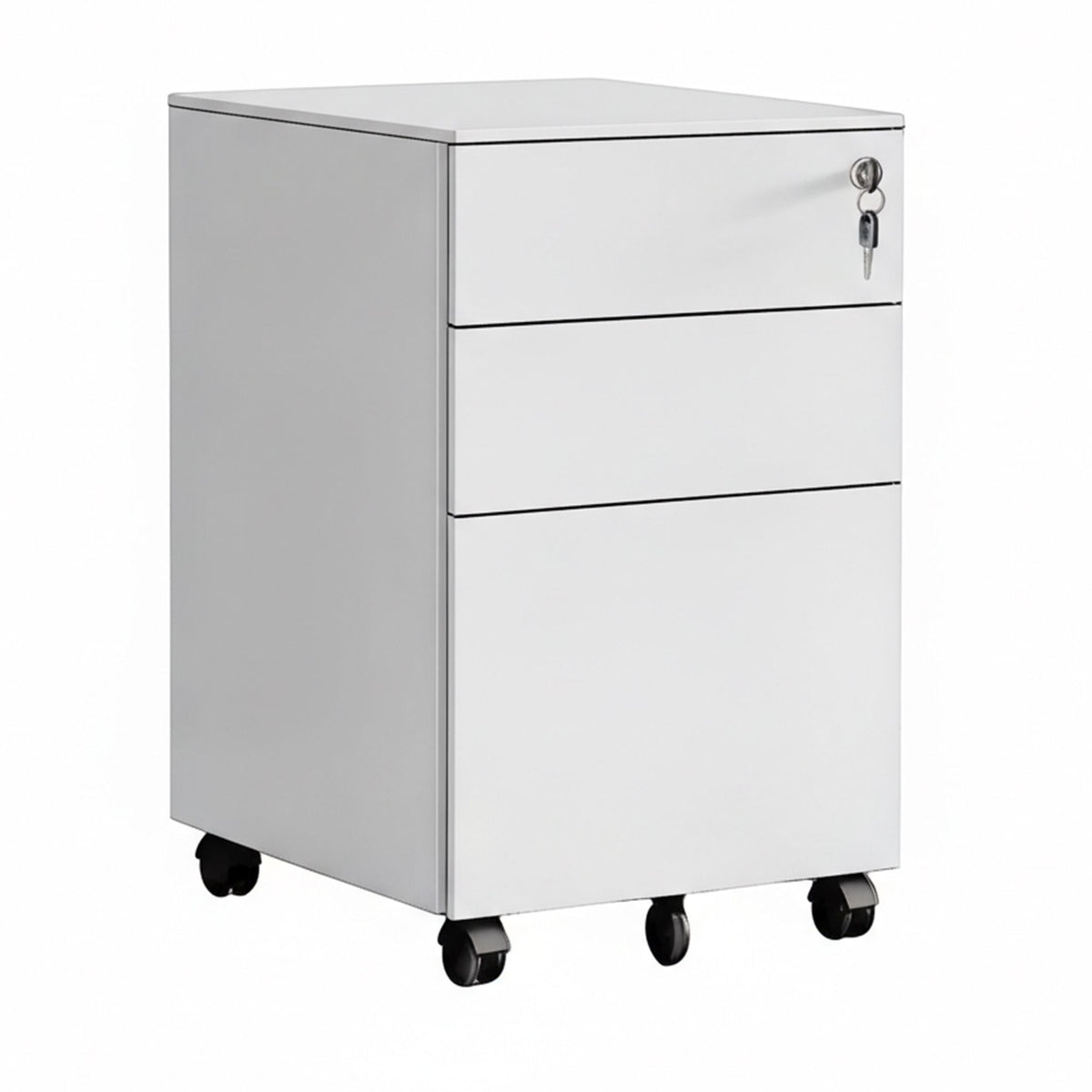 Abschliessbarer Rollcontainer Metall Weiss-Schwarz von Relaxdays