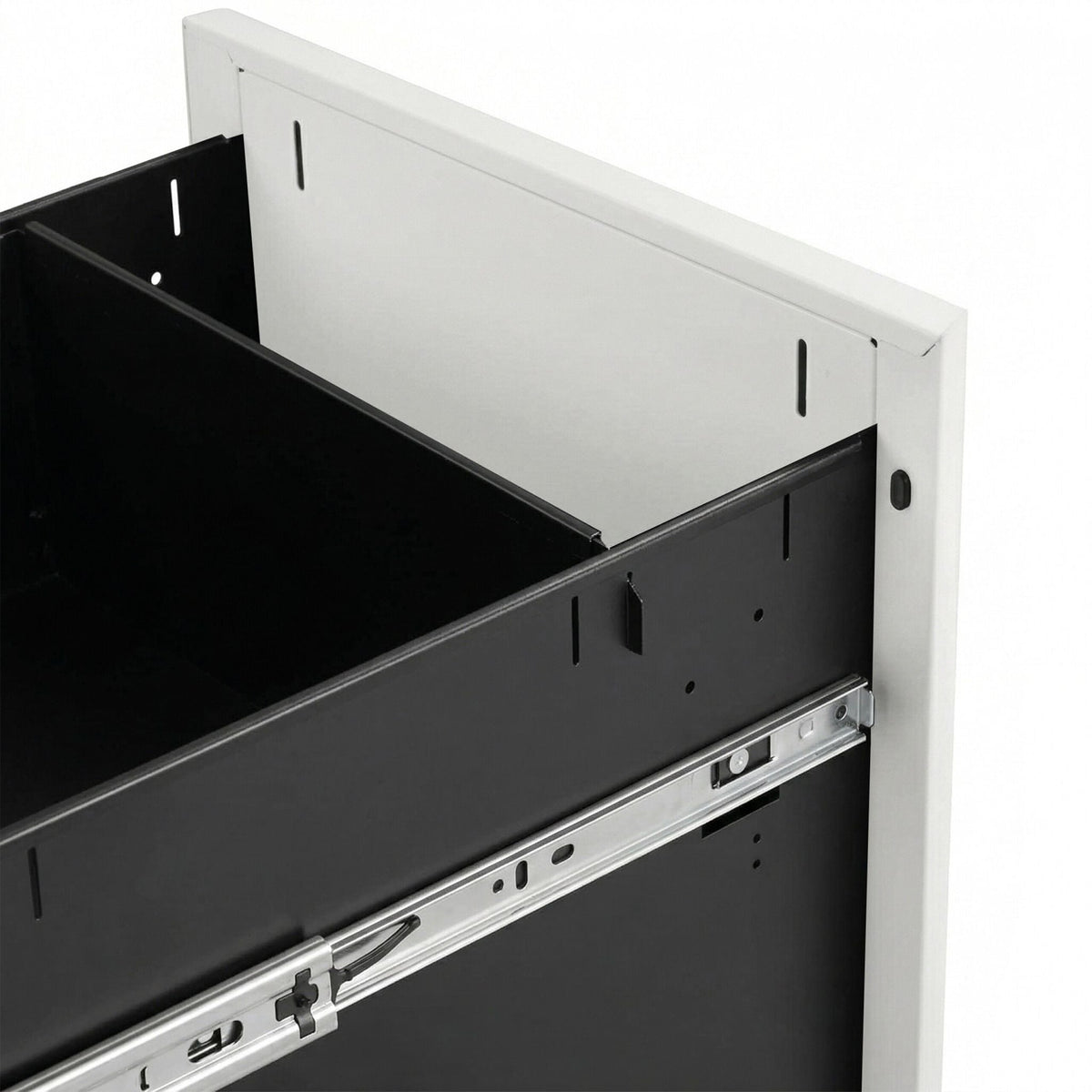 Abschliessbarer Rollcontainer Metall Weiss-Schwarz von Relaxdays