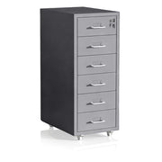 Abschliessbarer Rollcontainer Metall Silber-Grau von Relaxdays
