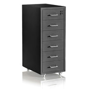Abschliessbarer Rollcontainer Metall Schwarz-Silber von Relaxdays