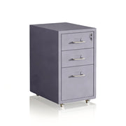 Abschliessbarer Rollcontainer Metall Silber-Grau von Relaxdays