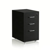 Abschliessbarer Rollcontainer Metall Schwarz-Silber von Relaxdays