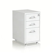Abschliessbarer Rollcontainer Metall Weiss-Silber von Relaxdays