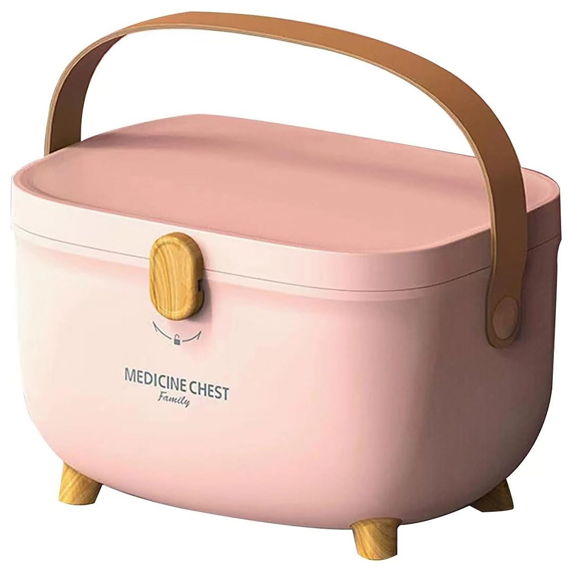 Medizinbox Kunststoff Hellbraun-Rosa von Relaxdays