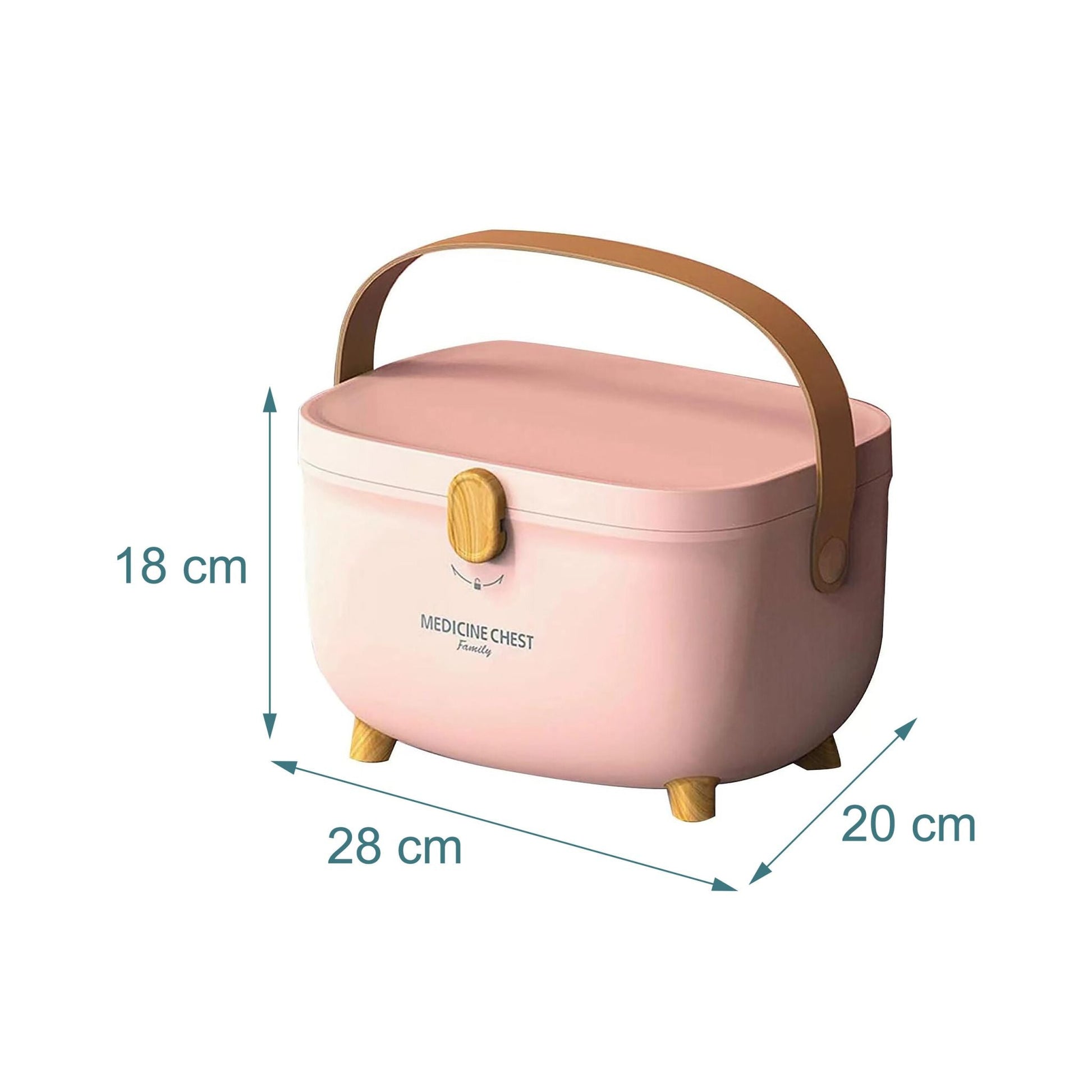 Medizinbox Kunststoff Hellbraun-Rosa von Relaxdays