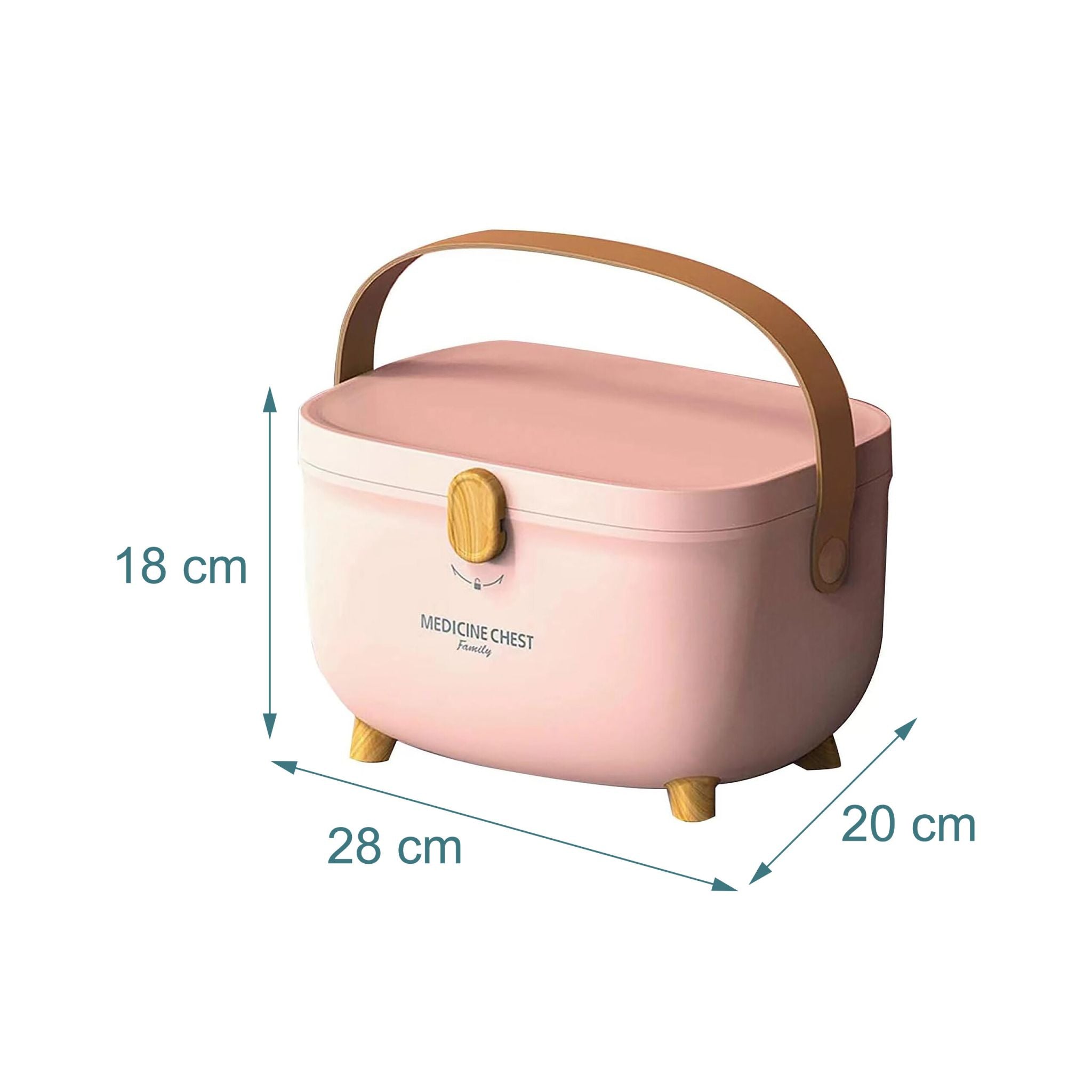 Medizinbox Kunststoff Hellbraun-Rosa von Relaxdays