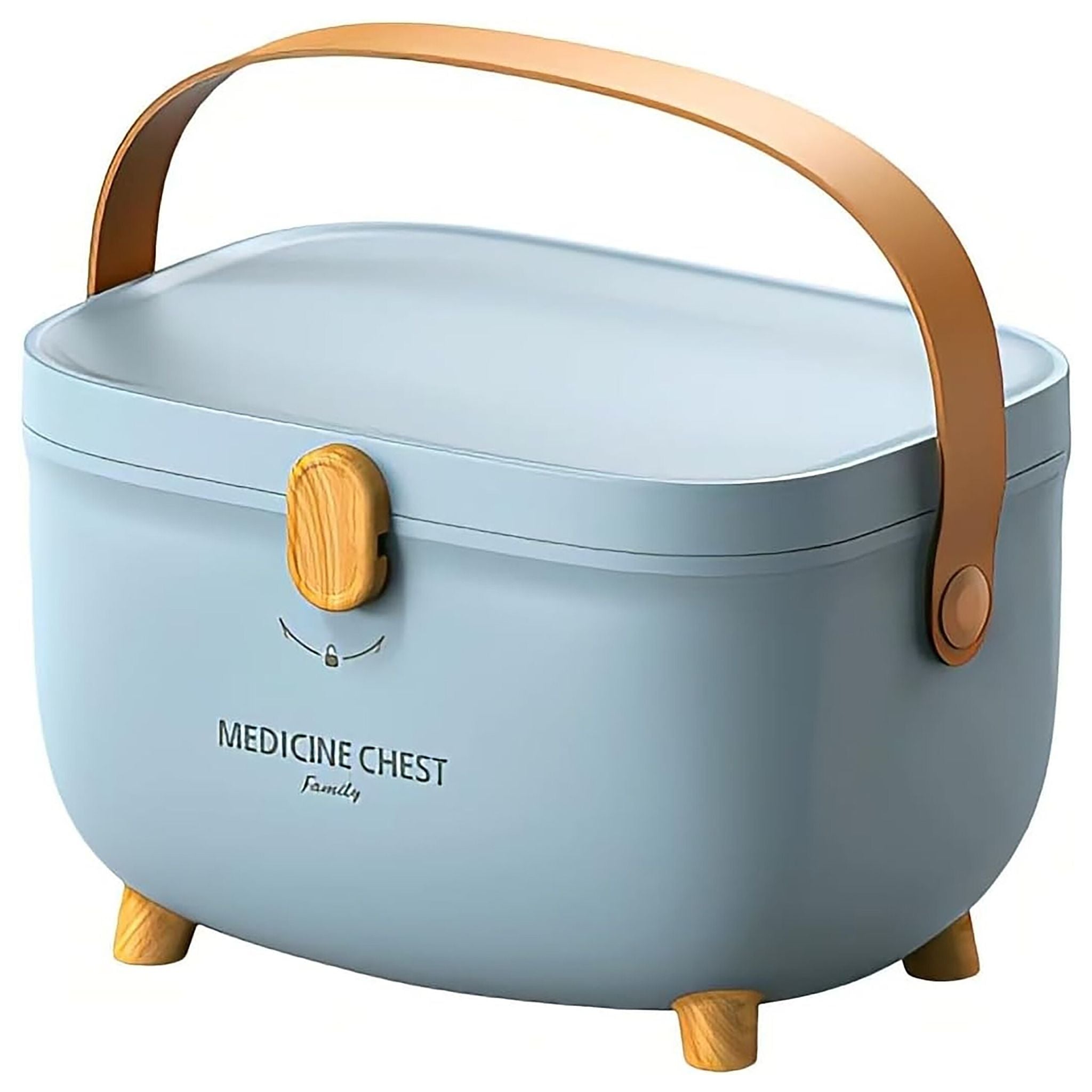 Medizinbox Kunststoff Hellblau-Hellbraun von Relaxdays
