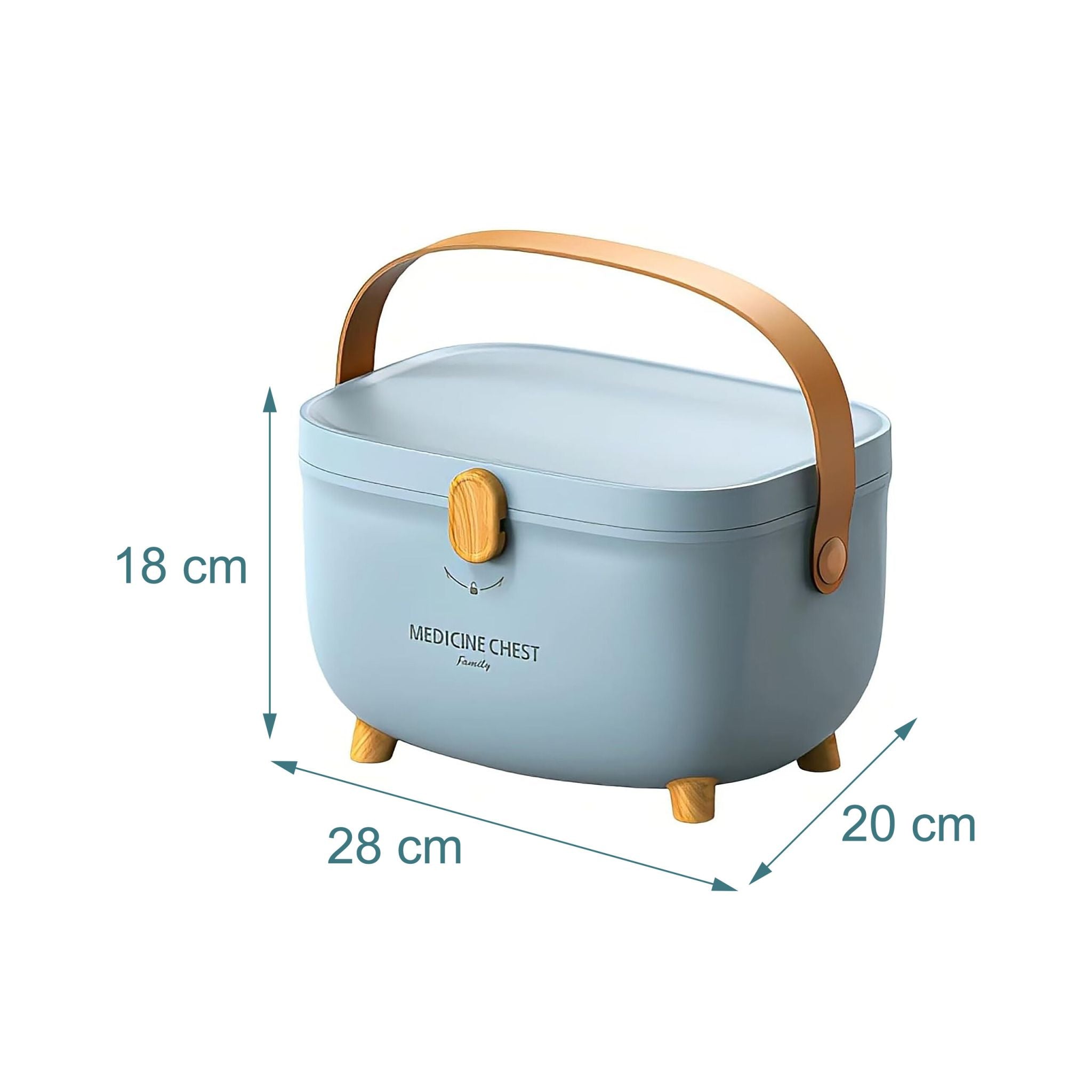 Medizinbox Kunststoff Hellblau-Hellbraun von Relaxdays