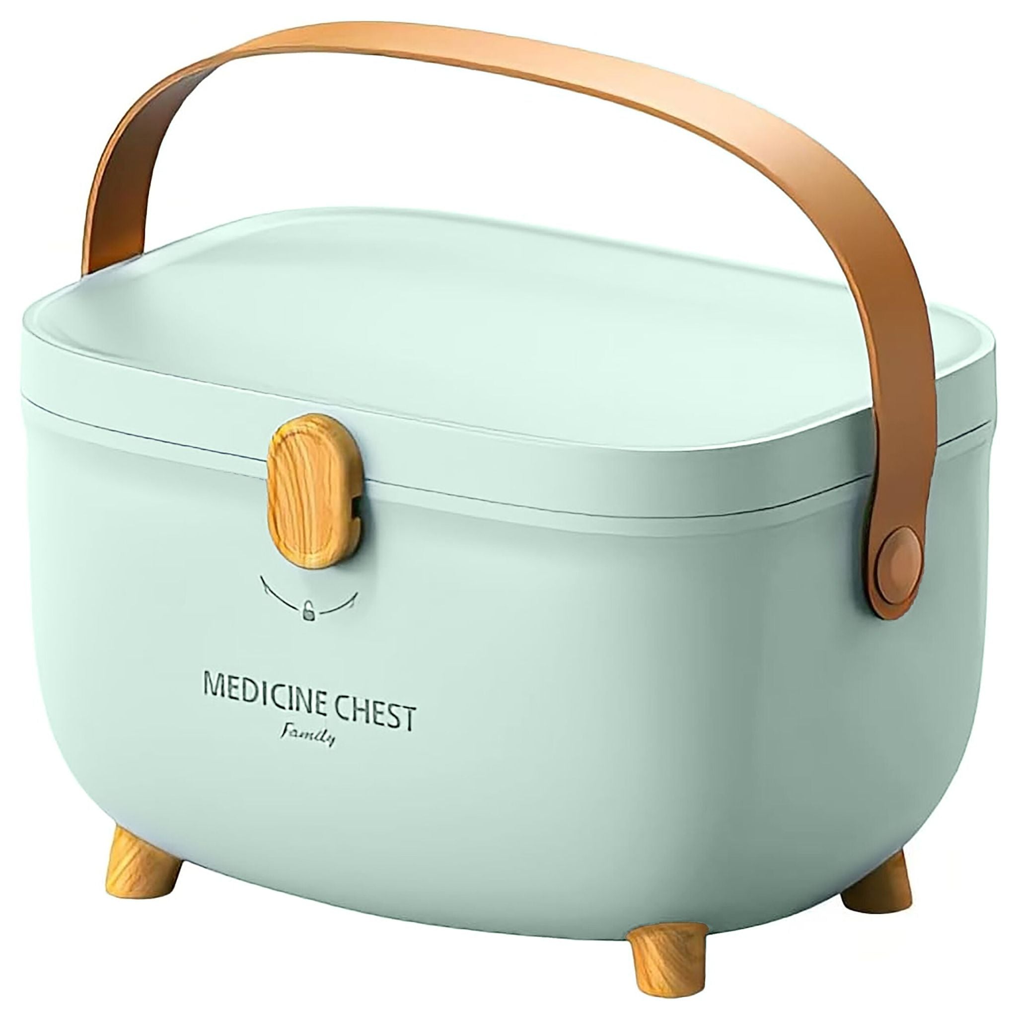 Medizinbox Kunststoff Grün-Hellbraun von Relaxdays