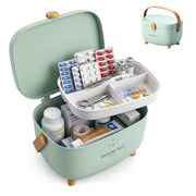 Medizinbox Kunststoff Grün-Hellbraun von Relaxdays