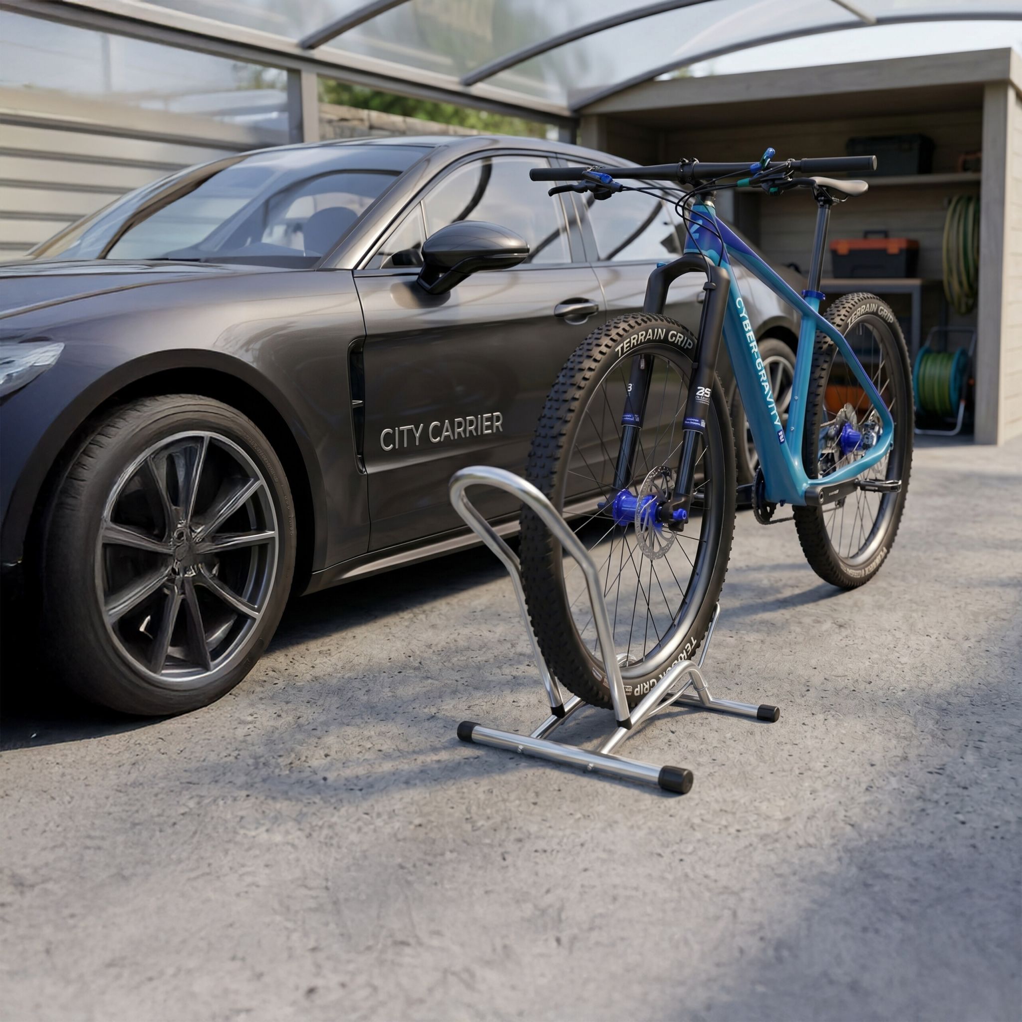 Fahrradständer bis 29 Zoll Schwarz-Silber von Relaxdays