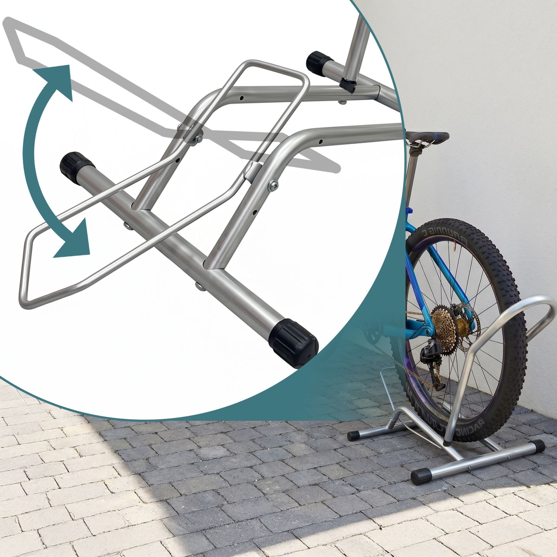 Fahrradständer bis 29 Zoll Schwarz-Silber von Relaxdays