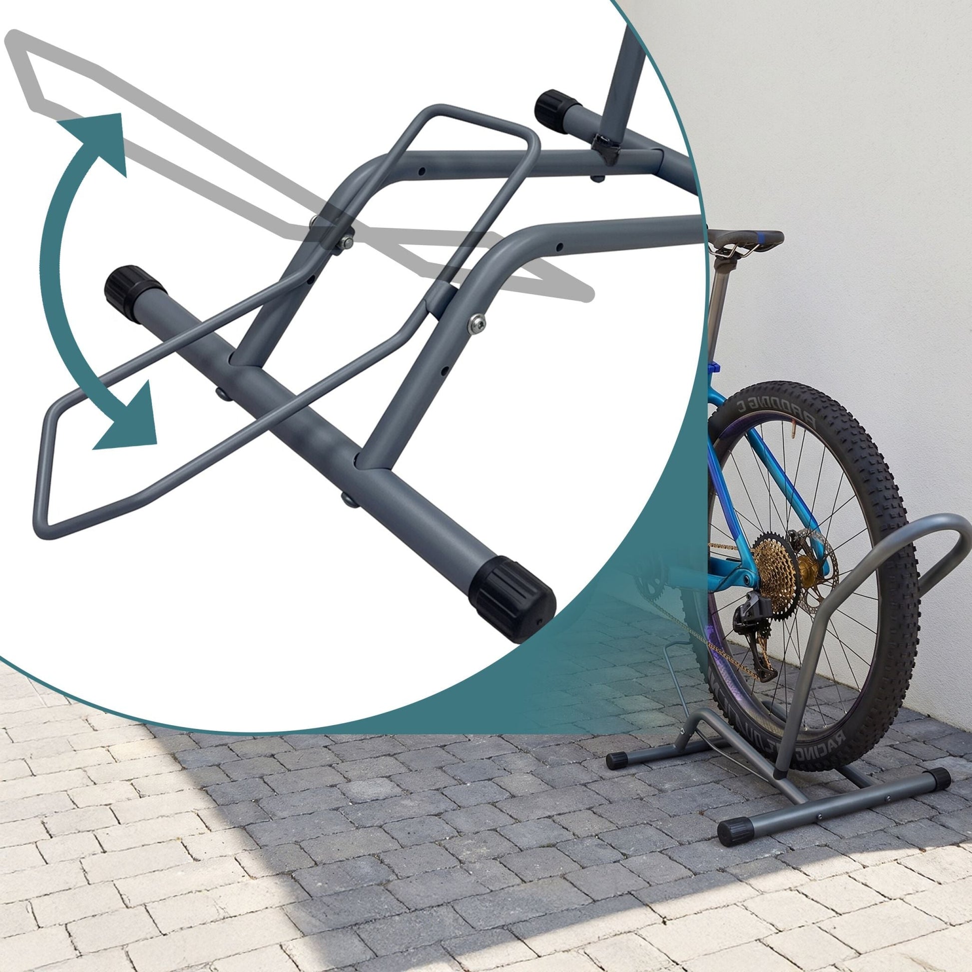 Fahrradständer bis 29 Zoll Anthrazit-Schwarz von Relaxdays