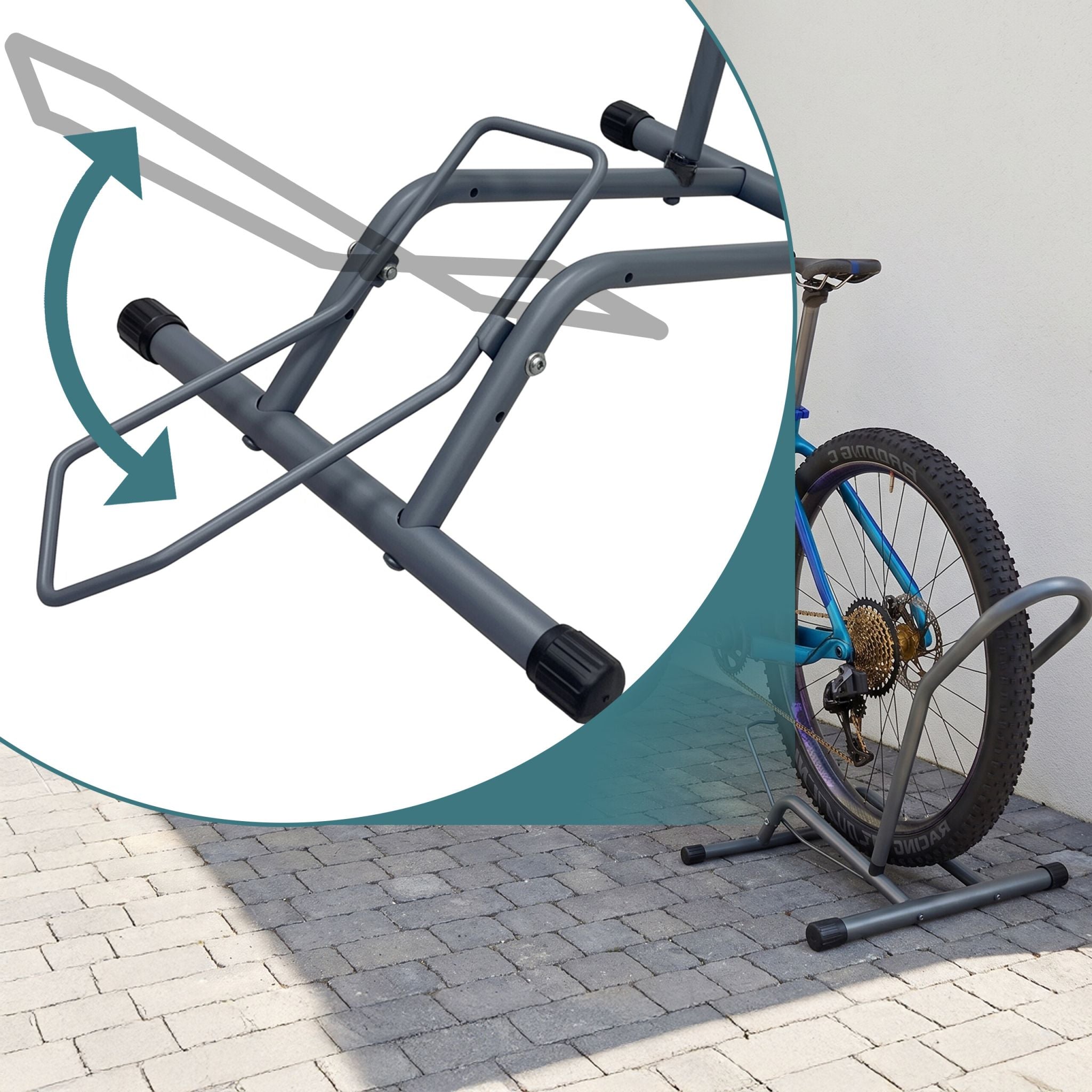 Fahrradständer bis 29 Zoll Anthrazit-Schwarz von Relaxdays