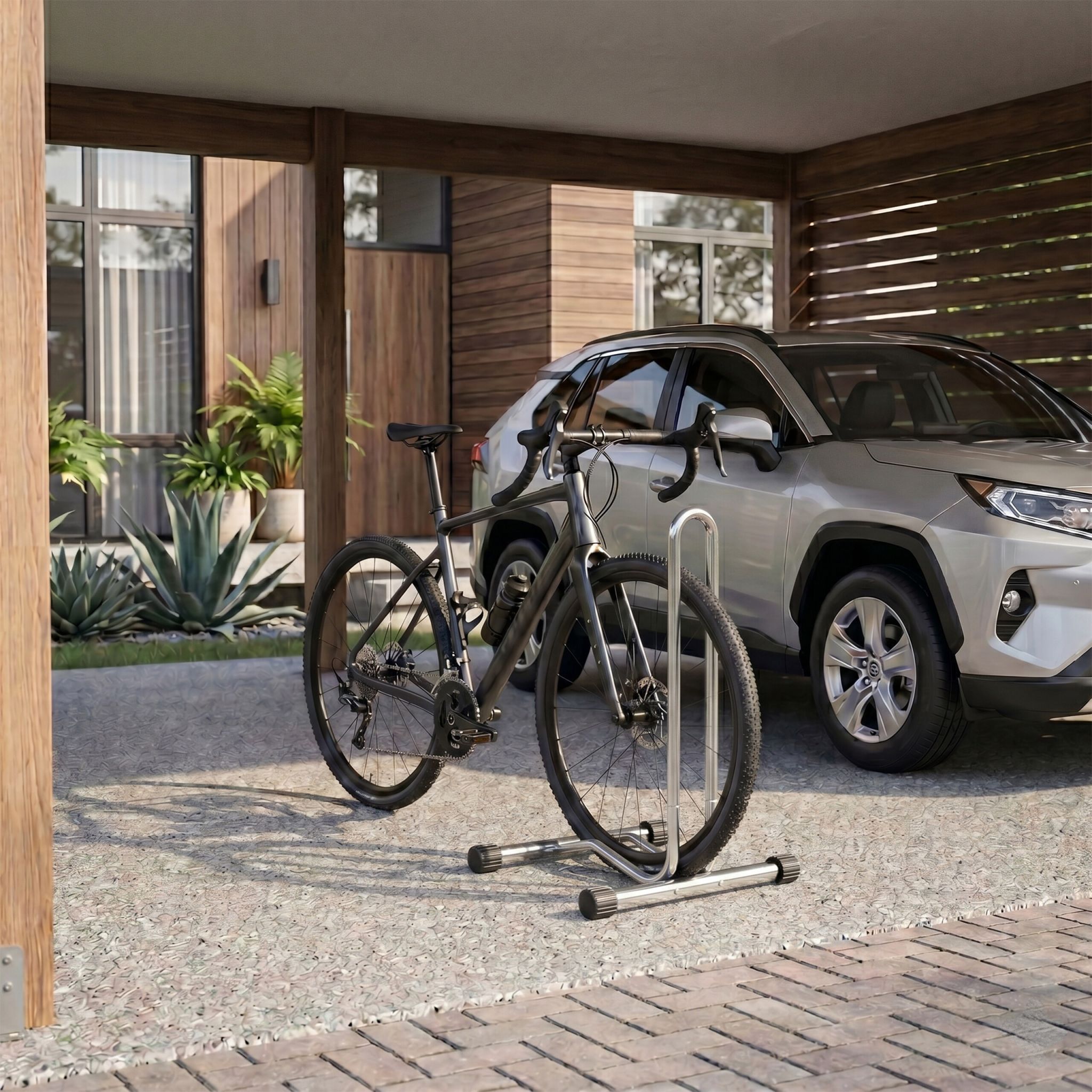 Fahrradständer bis 29 Zoll Schwarz-Silber von Relaxdays