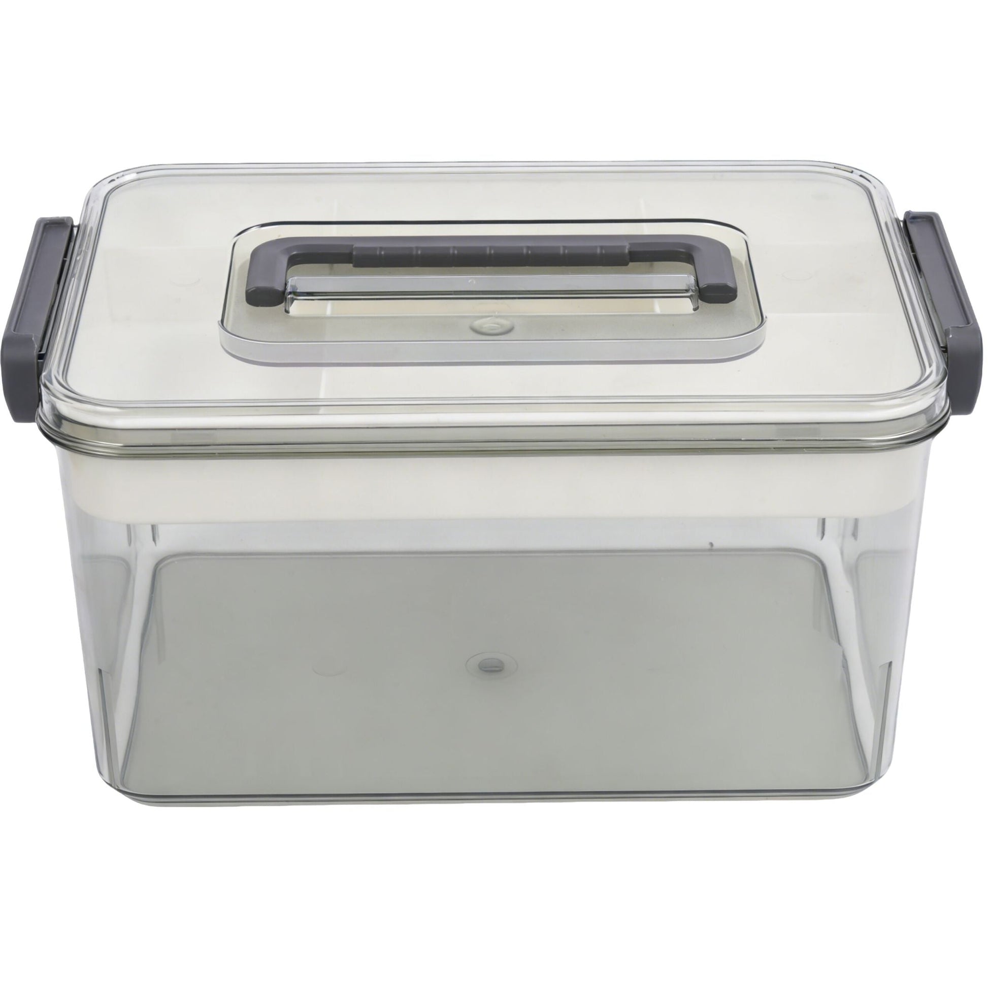 Medizinbox Kunststoff Beige-Transparent-Grau von Relaxdays