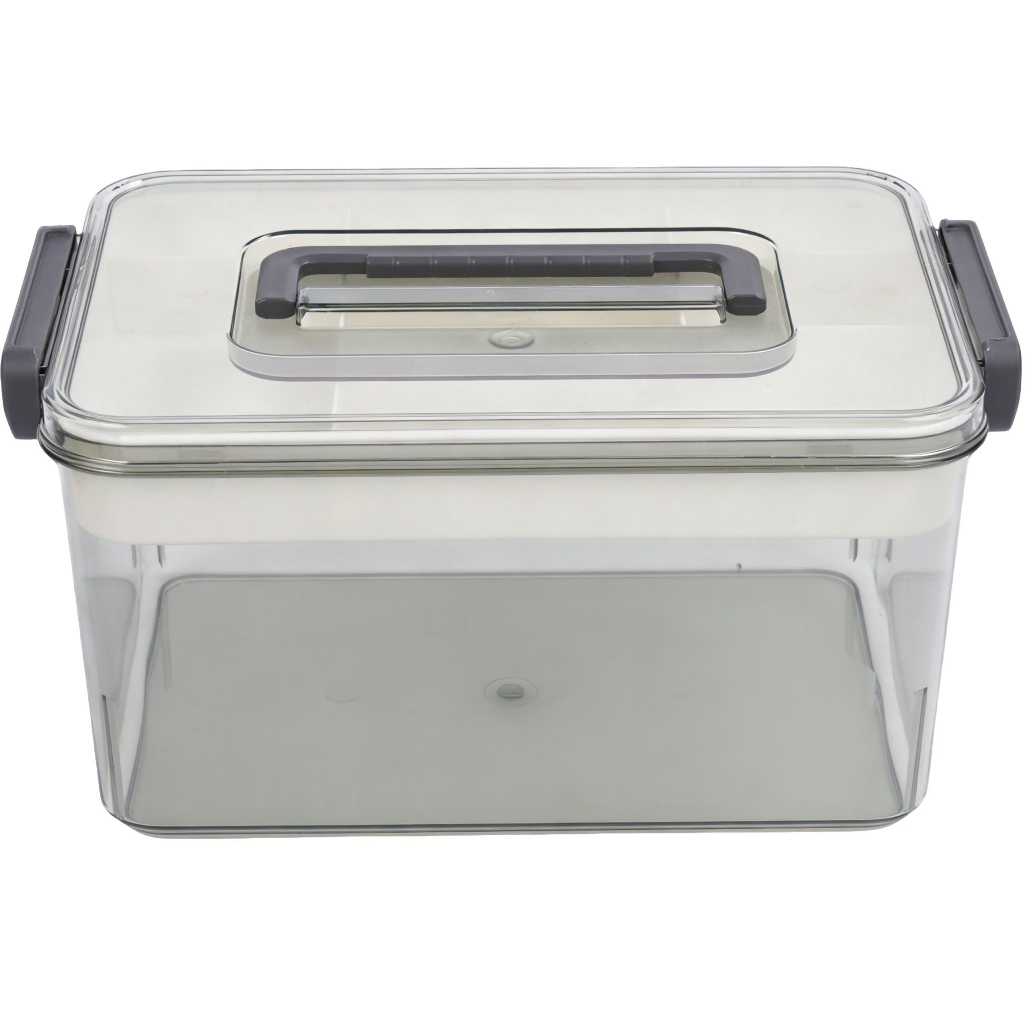 Medizinbox Kunststoff Beige-Transparent-Grau von Relaxdays