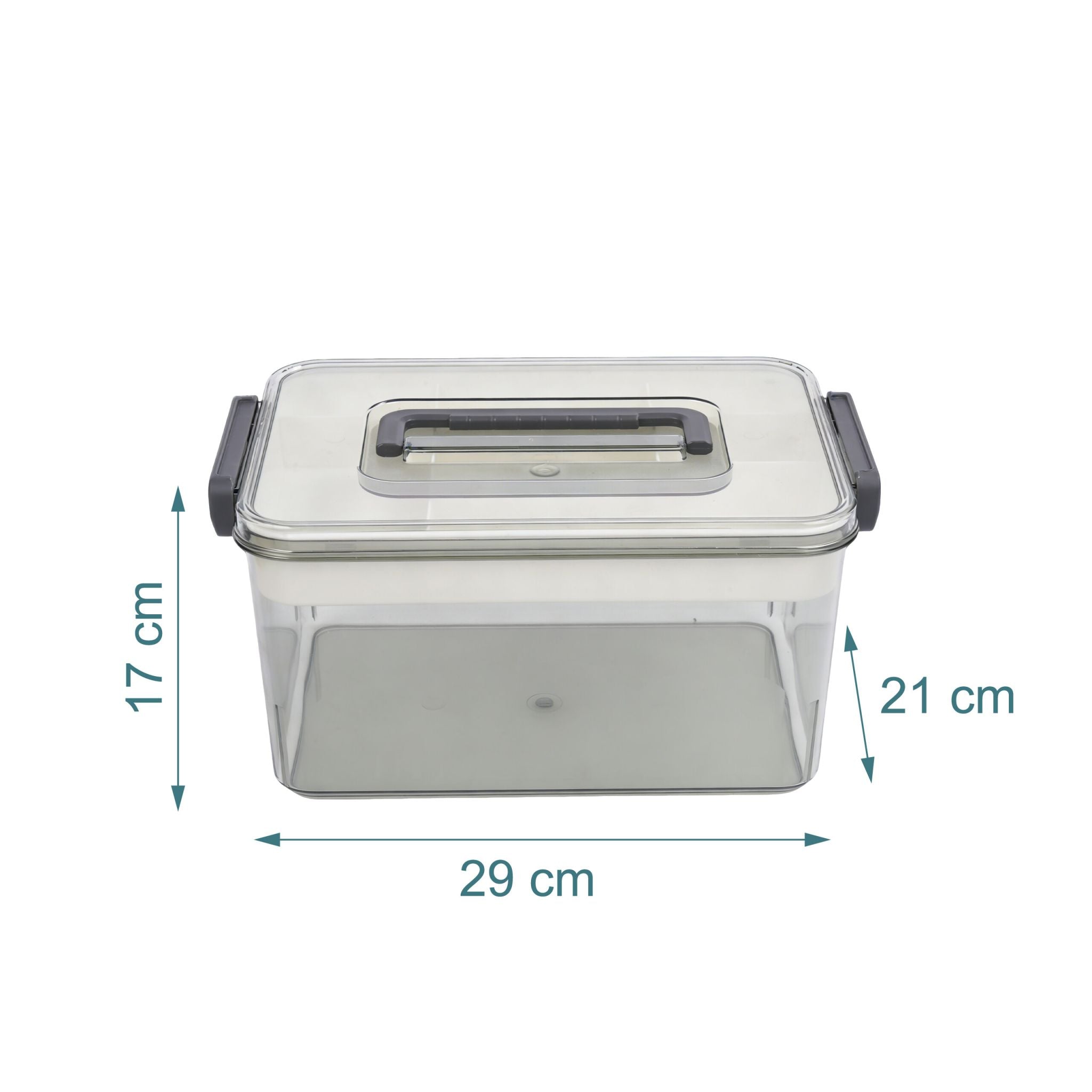 Medizinbox Kunststoff Beige-Transparent-Grau von Relaxdays
