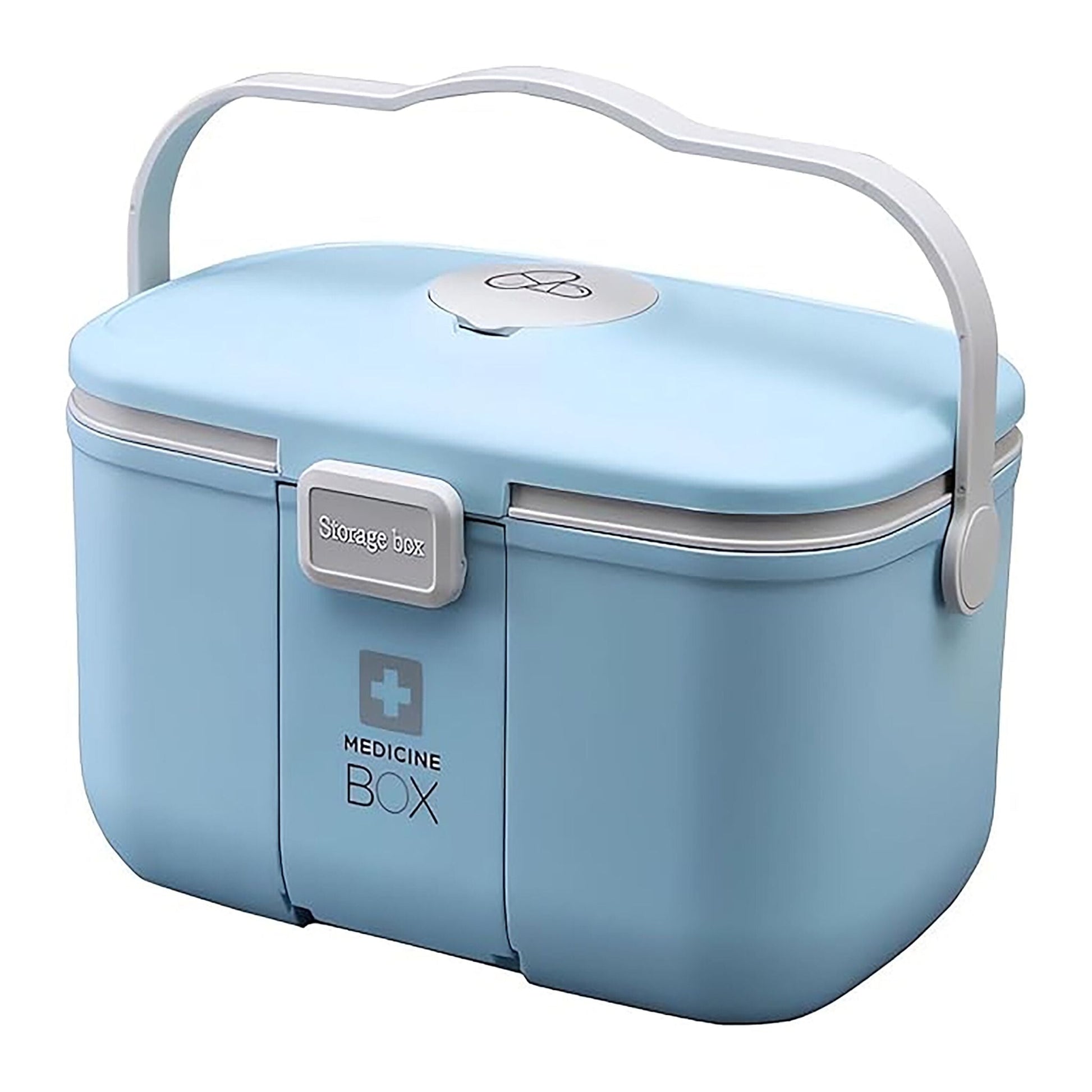 Medizinbox Kunststoff Hellblau-Grau von Relaxdays
