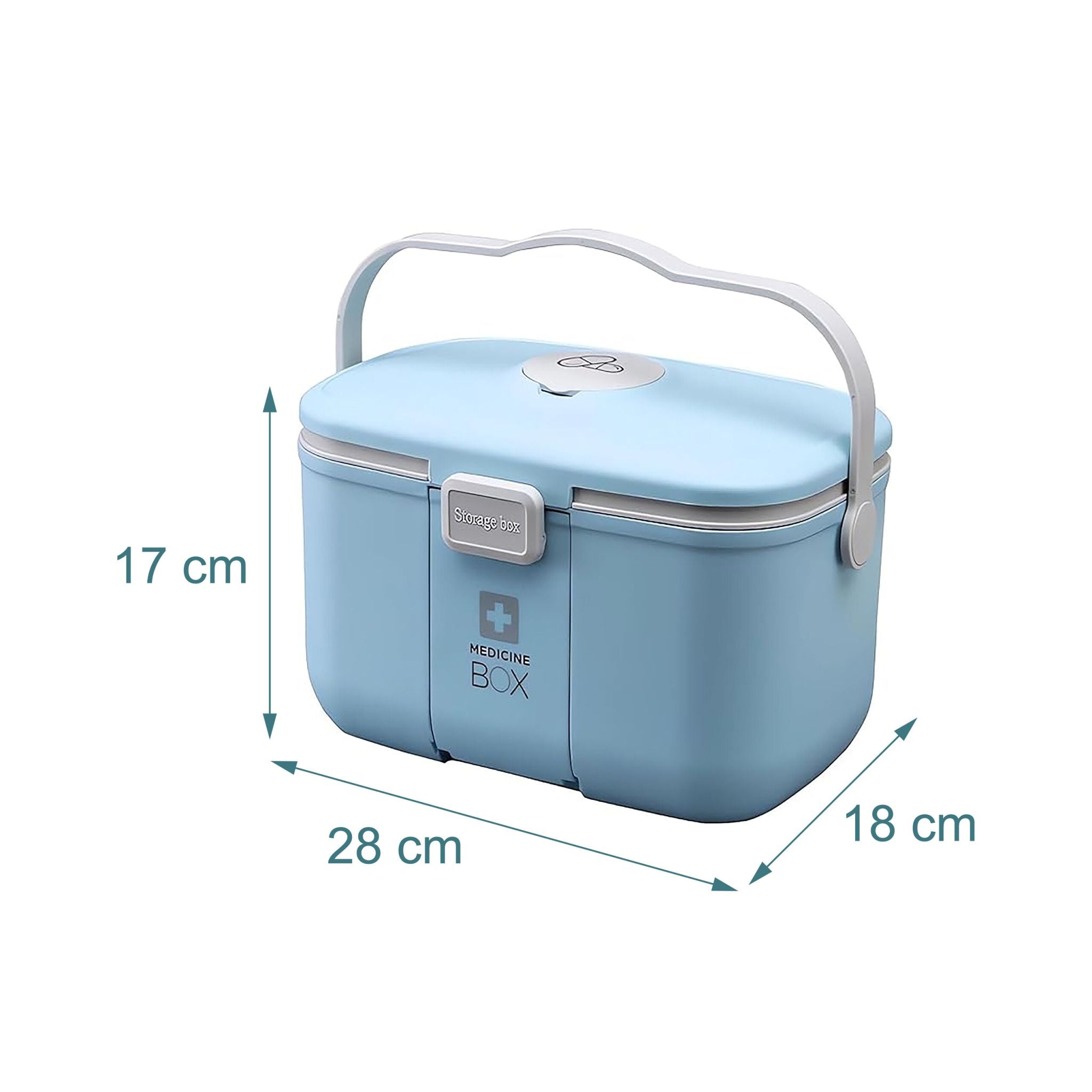 Medizinbox Kunststoff Hellblau-Grau von Relaxdays