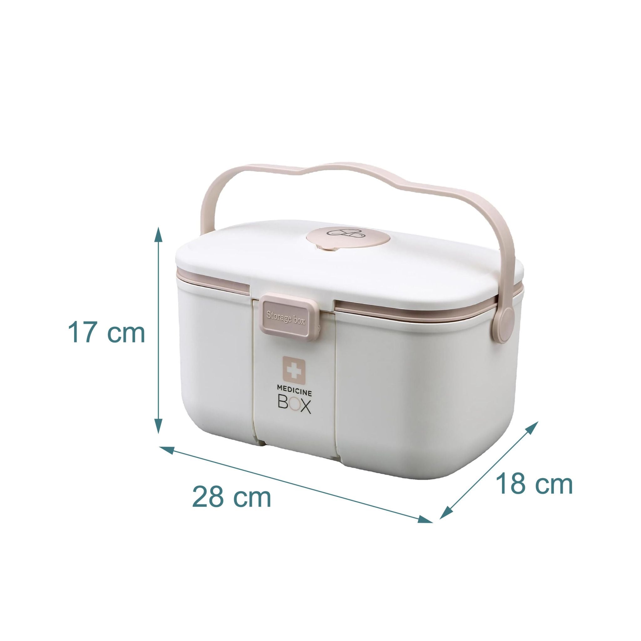Medizinbox Kunststoff Beige-Weiss von Relaxdays