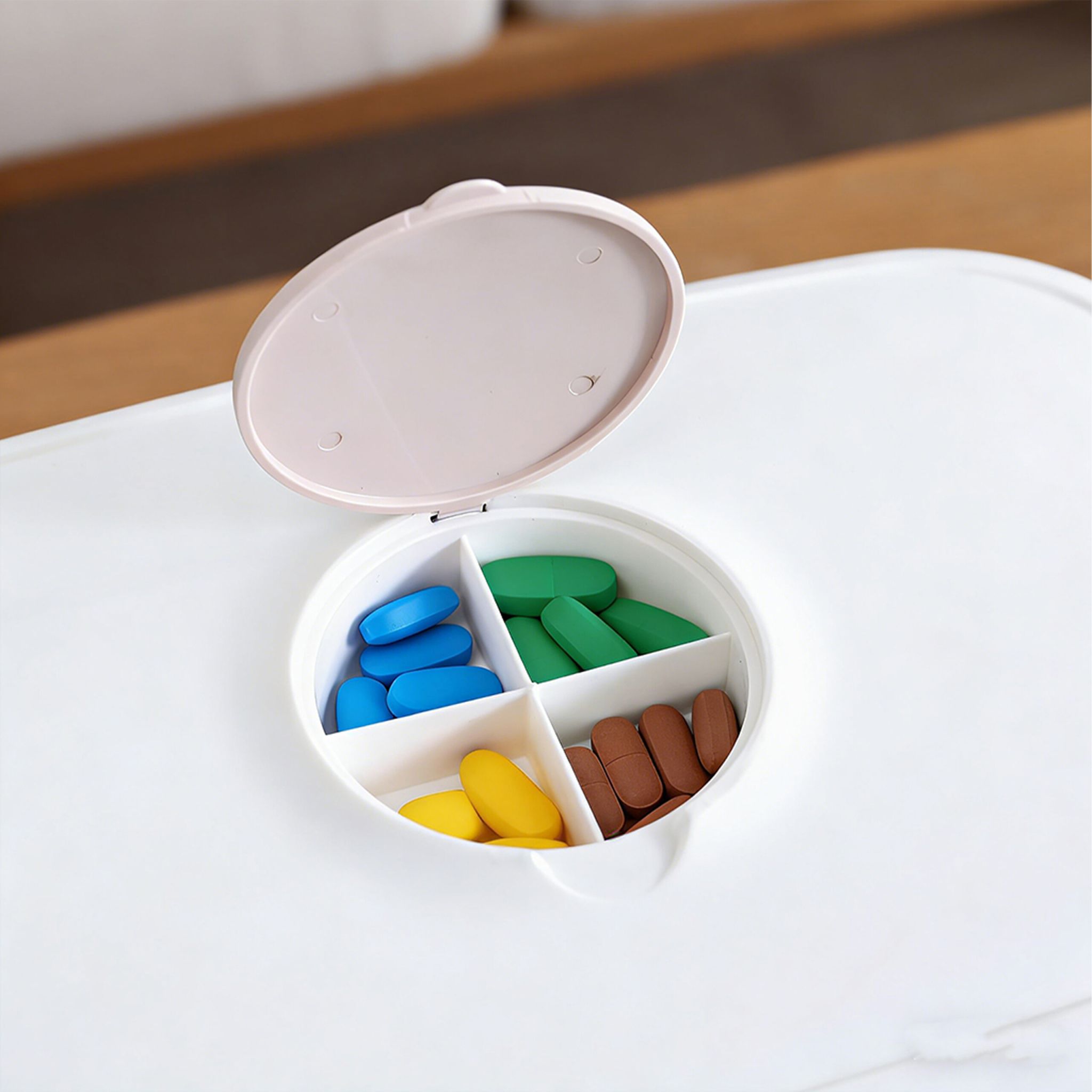 Medizinbox Kunststoff Beige-Weiss von Relaxdays