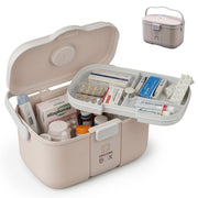 Medizinbox Kunststoff Beige-Grau von Relaxdays