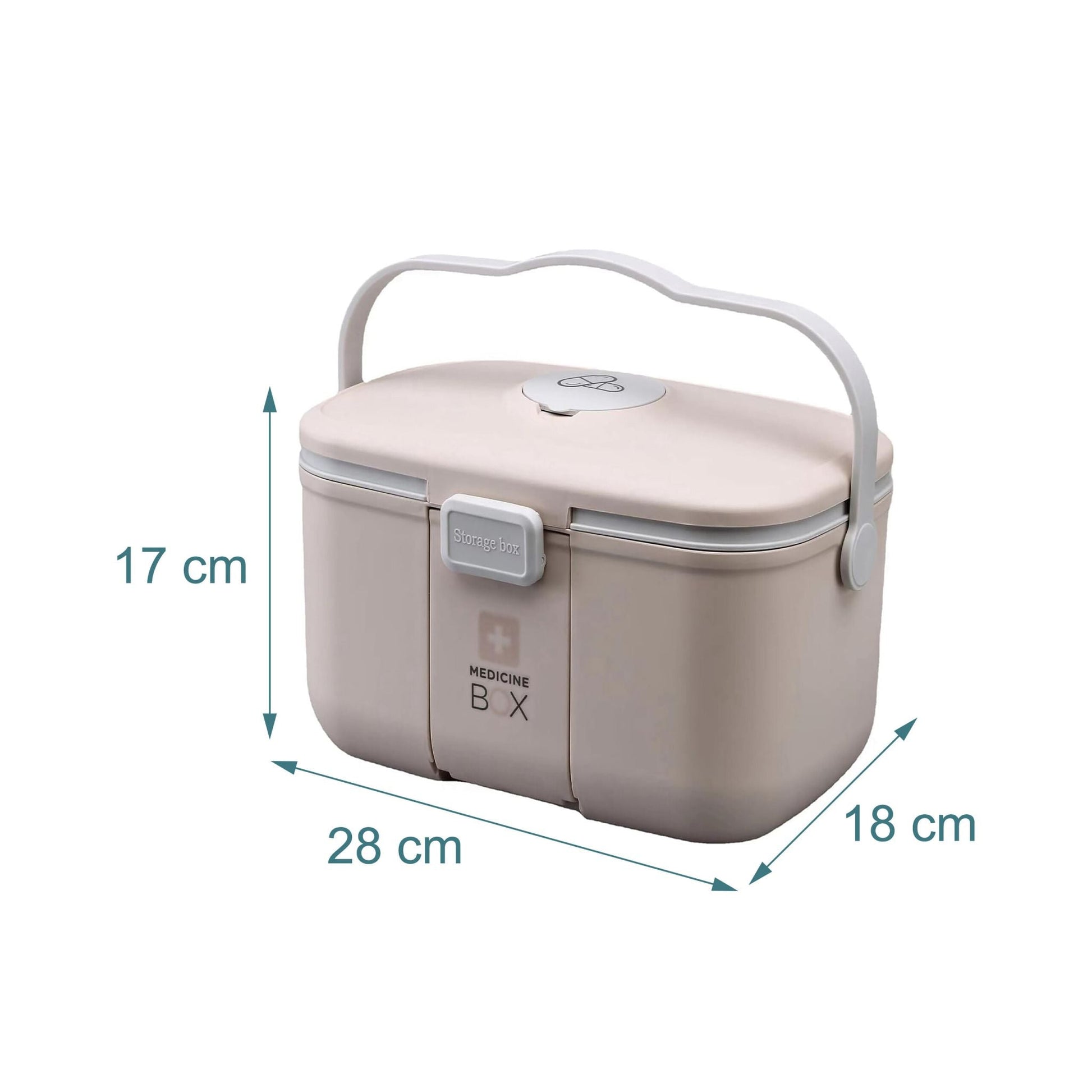 Medizinbox Kunststoff Beige-Grau von Relaxdays
