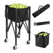 Klappbarer Tennis Ballwagen Schwarz von Relaxdays