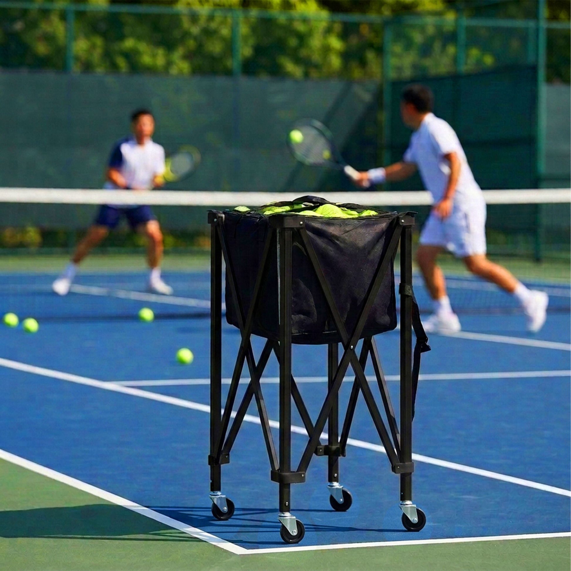 Klappbarer Tennis Ballwagen Schwarz von Relaxdays