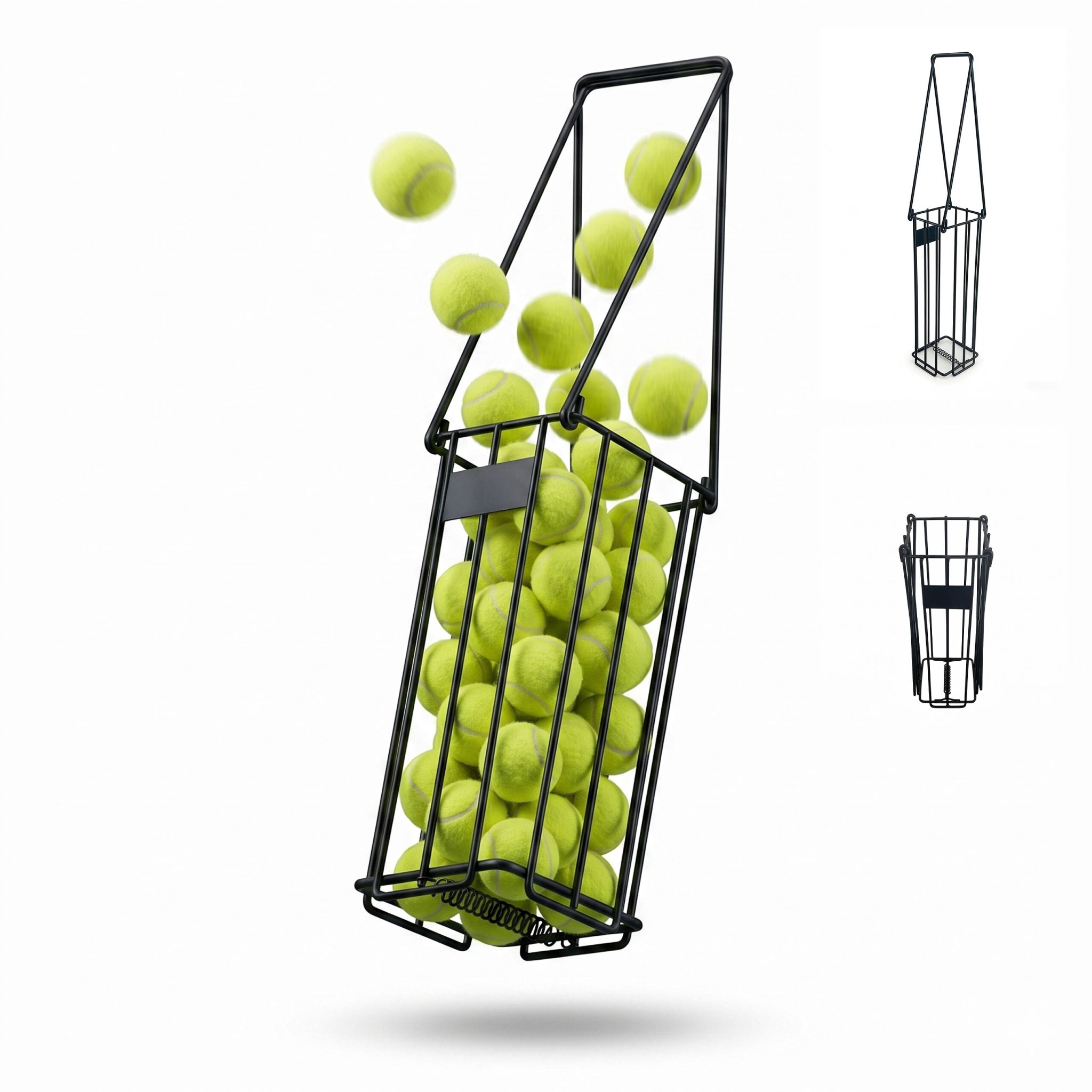 Tennis Korb Metall Schwarz von Relaxdays