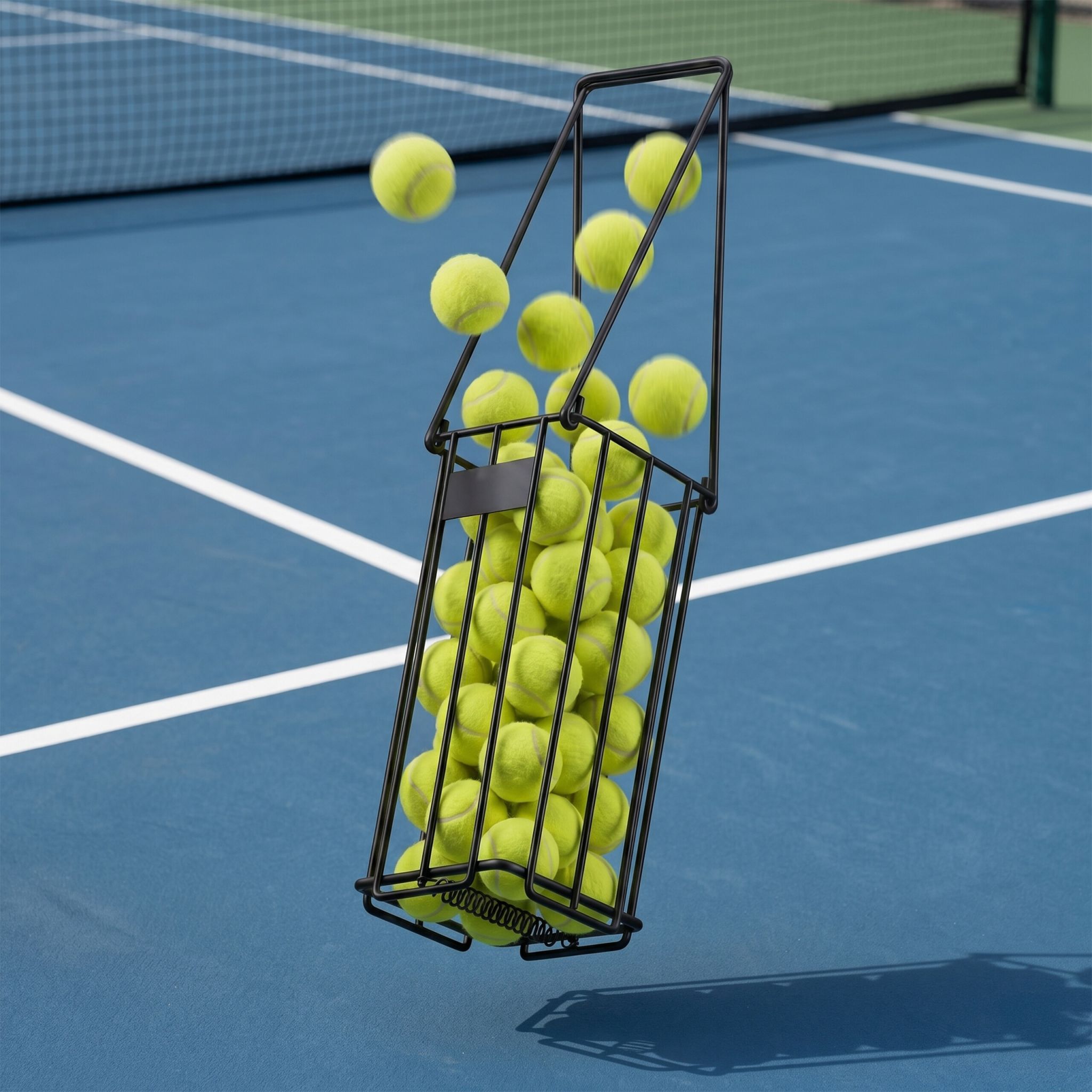 Tennis Korb Metall Schwarz von Relaxdays