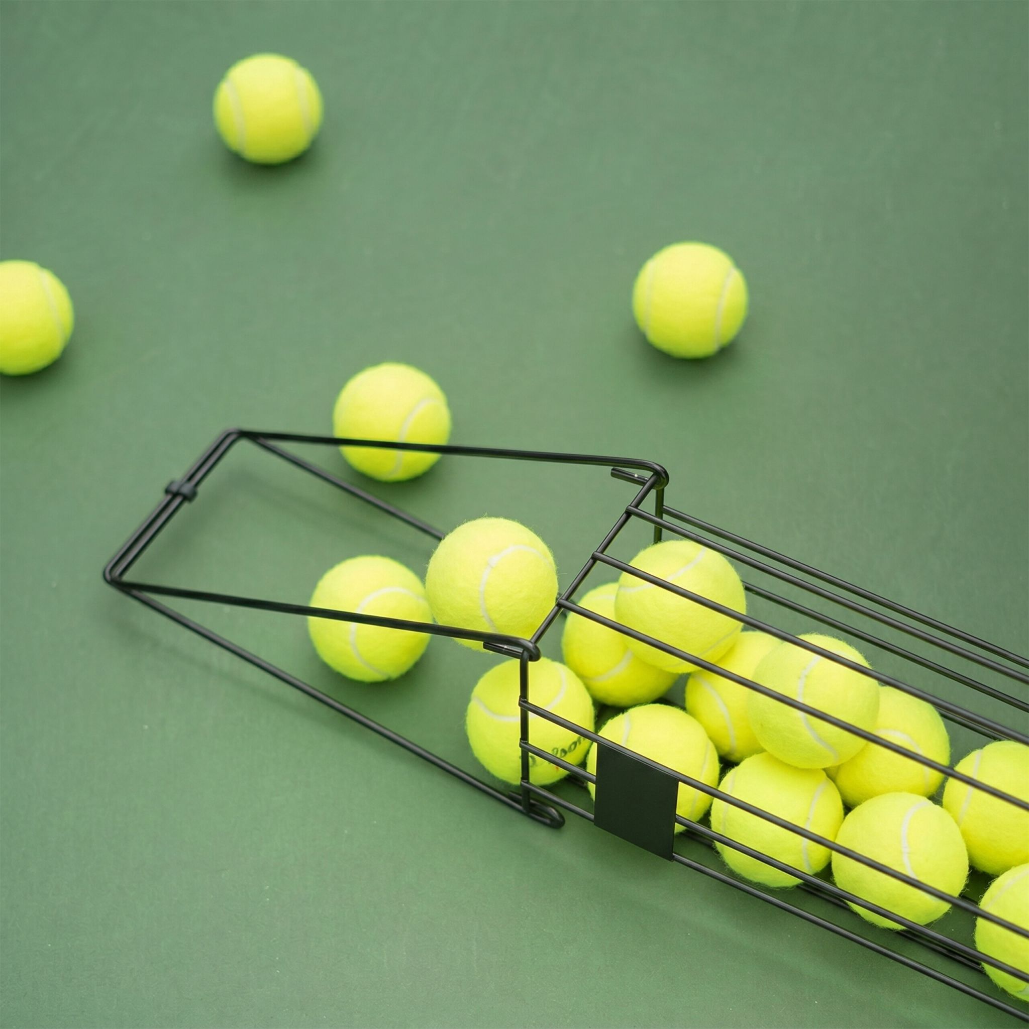 Tennis Korb Metall Schwarz von Relaxdays