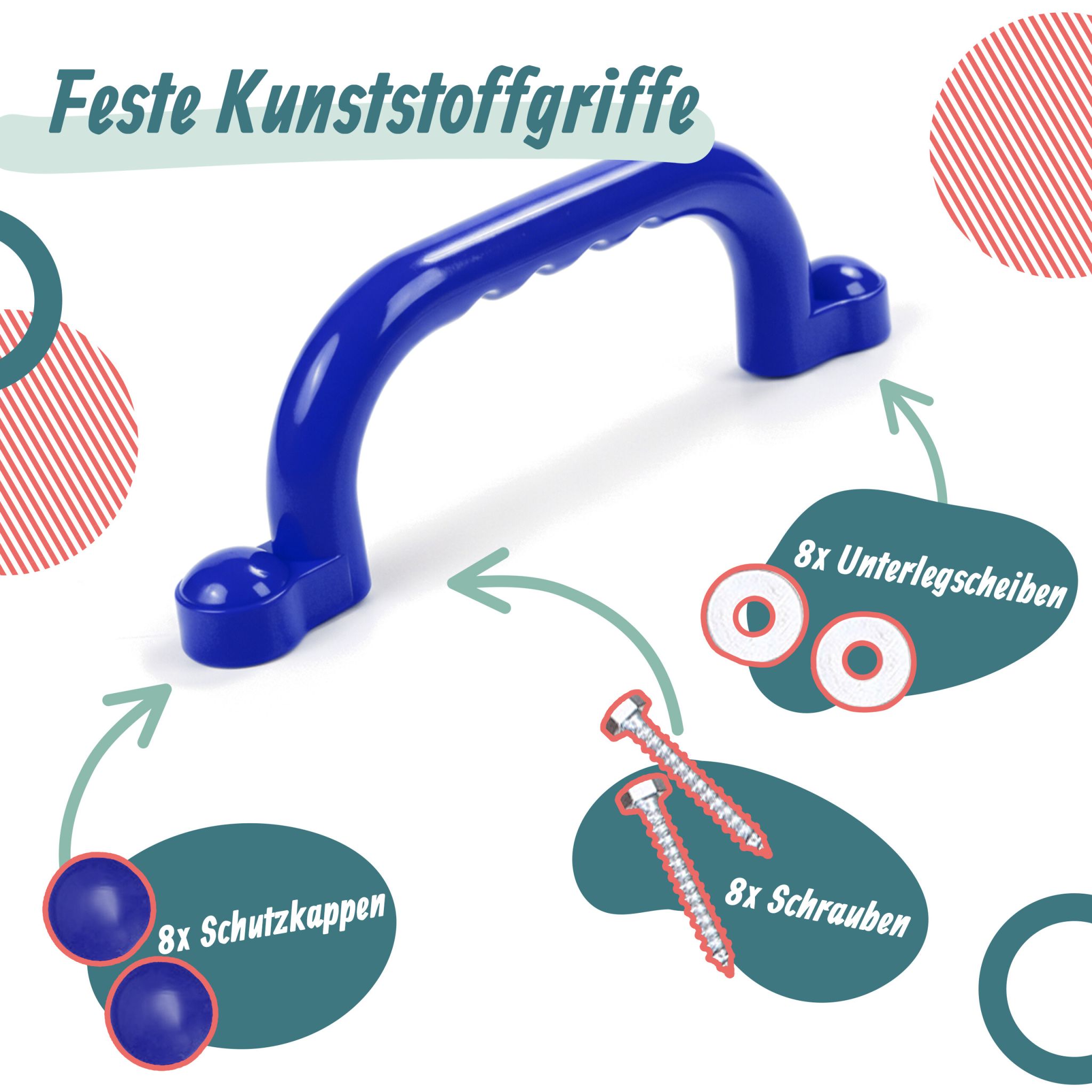 Klettergerüst-Griffe Set Blau von Relaxdays