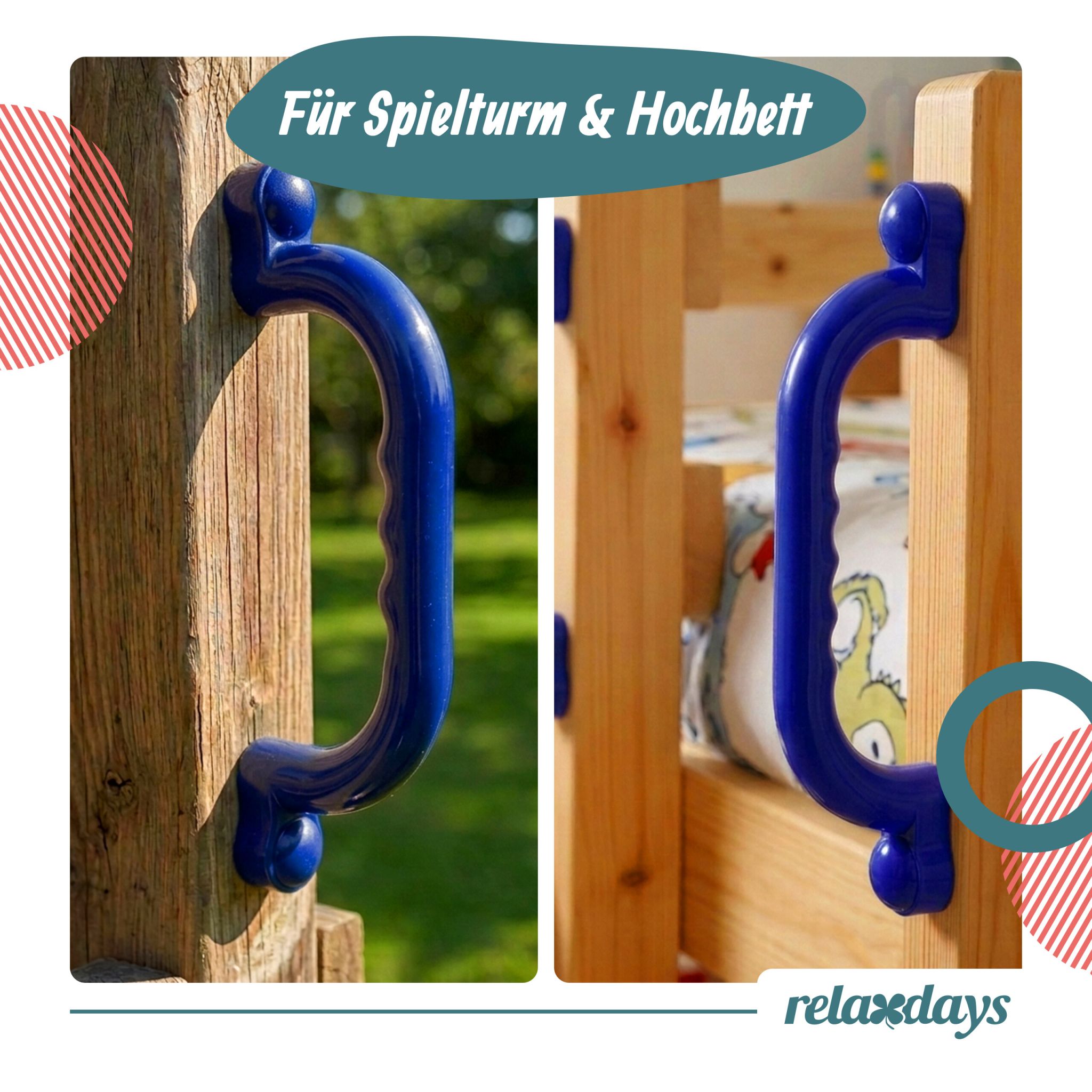Klettergerüst-Griffe Set Blau von Relaxdays