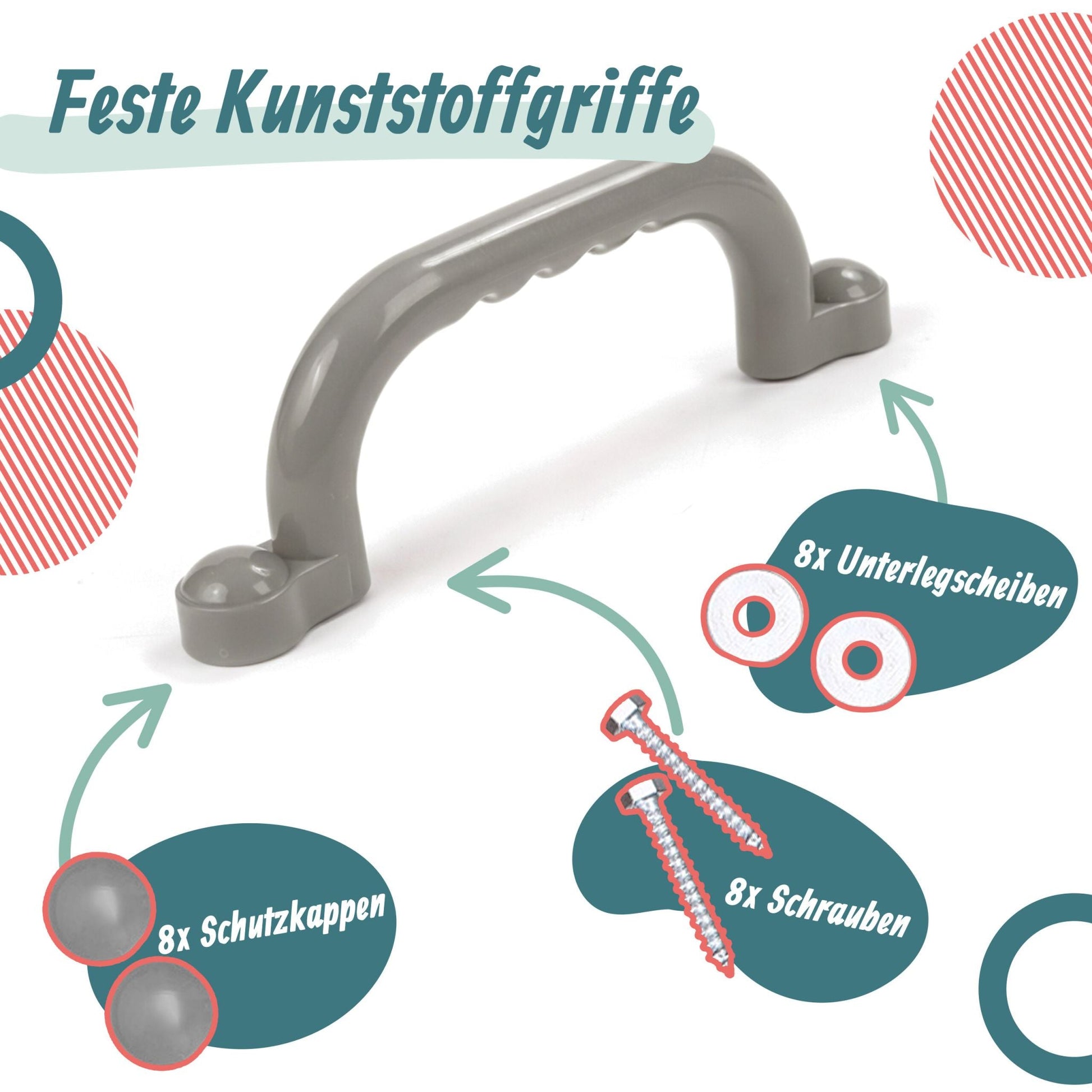Klettergerüst-Griffe Set Grau von Relaxdays