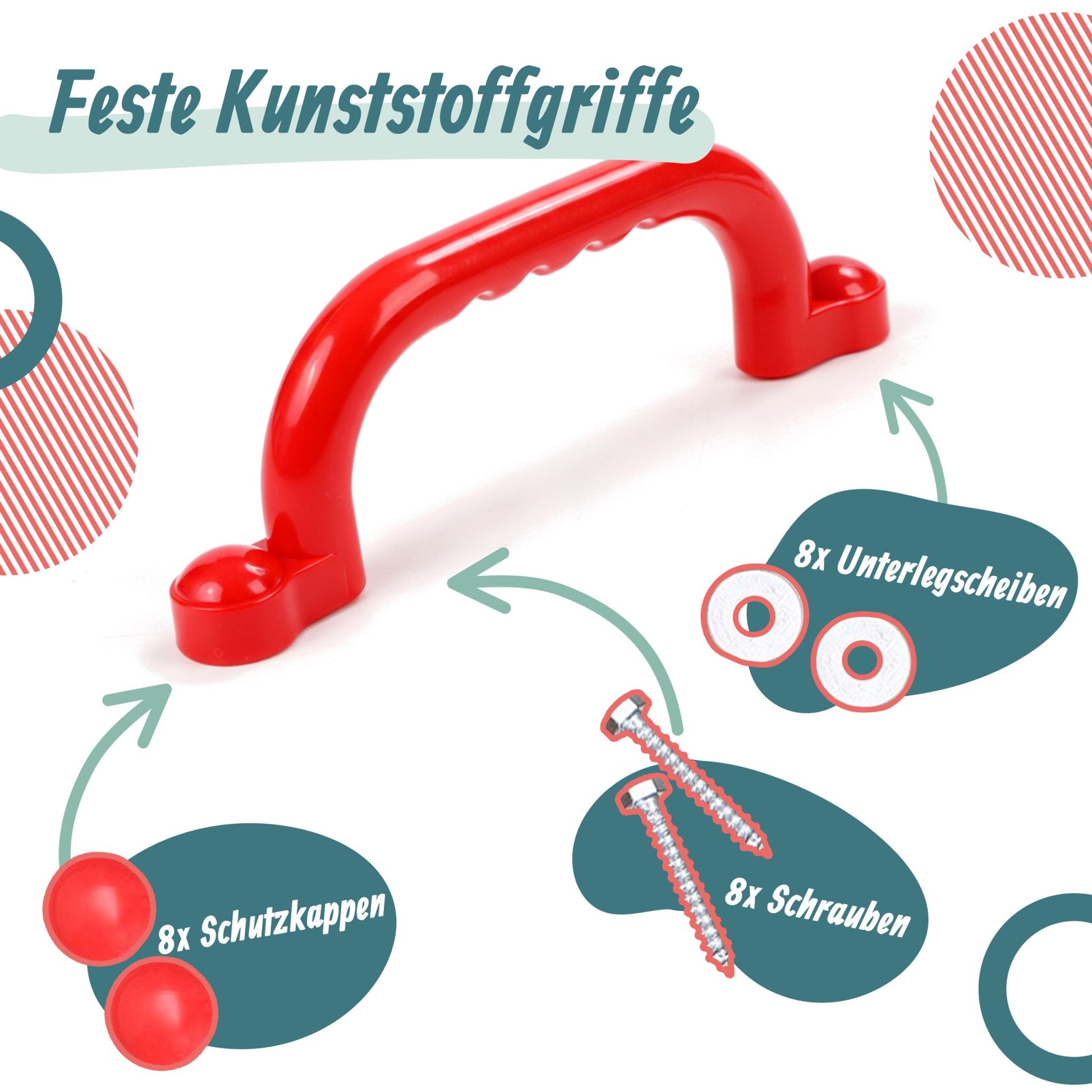Klettergerüst-Griffe Set Rot von Relaxdays