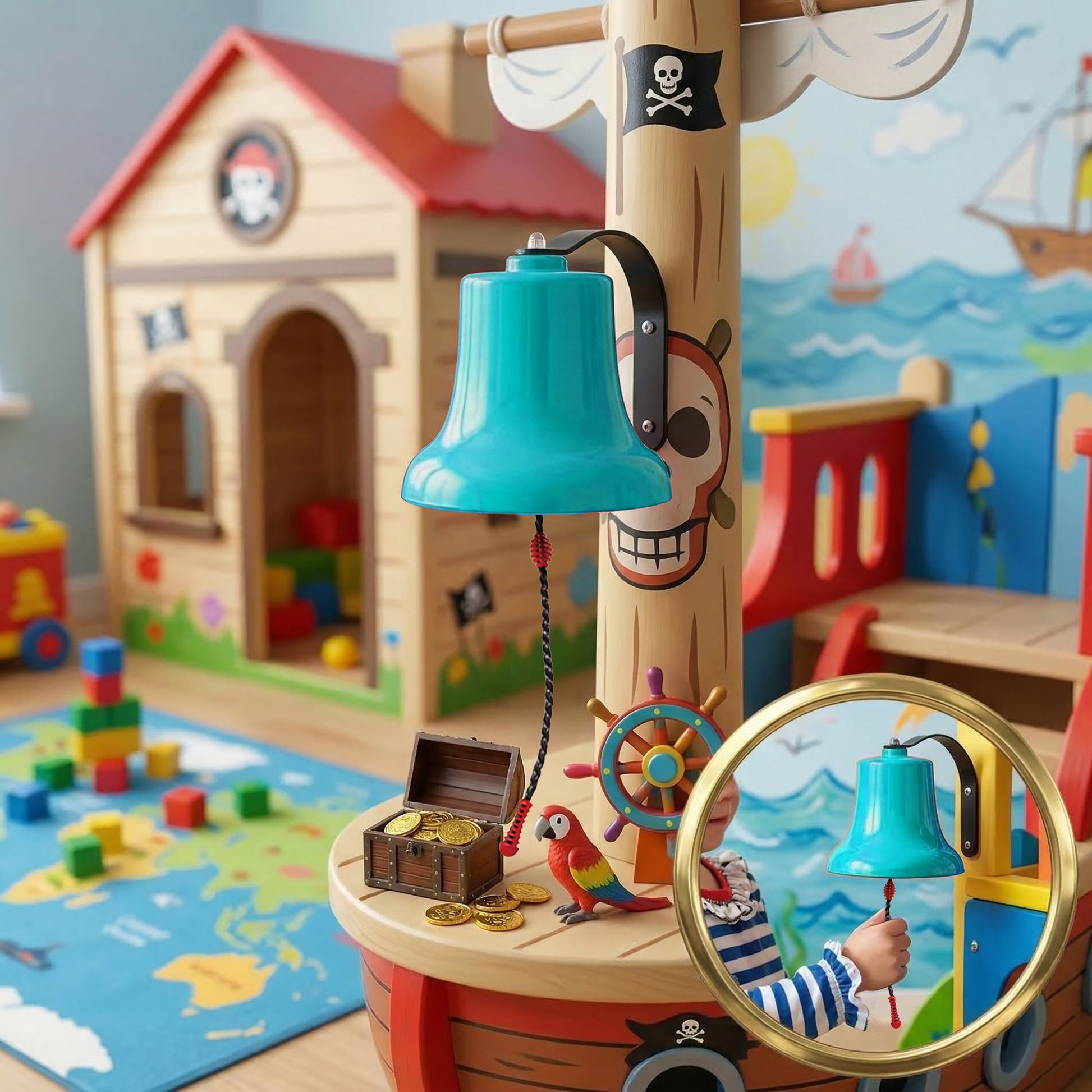 Schiffsglocke für Kinder-Spielturm Grün von Relaxdays
