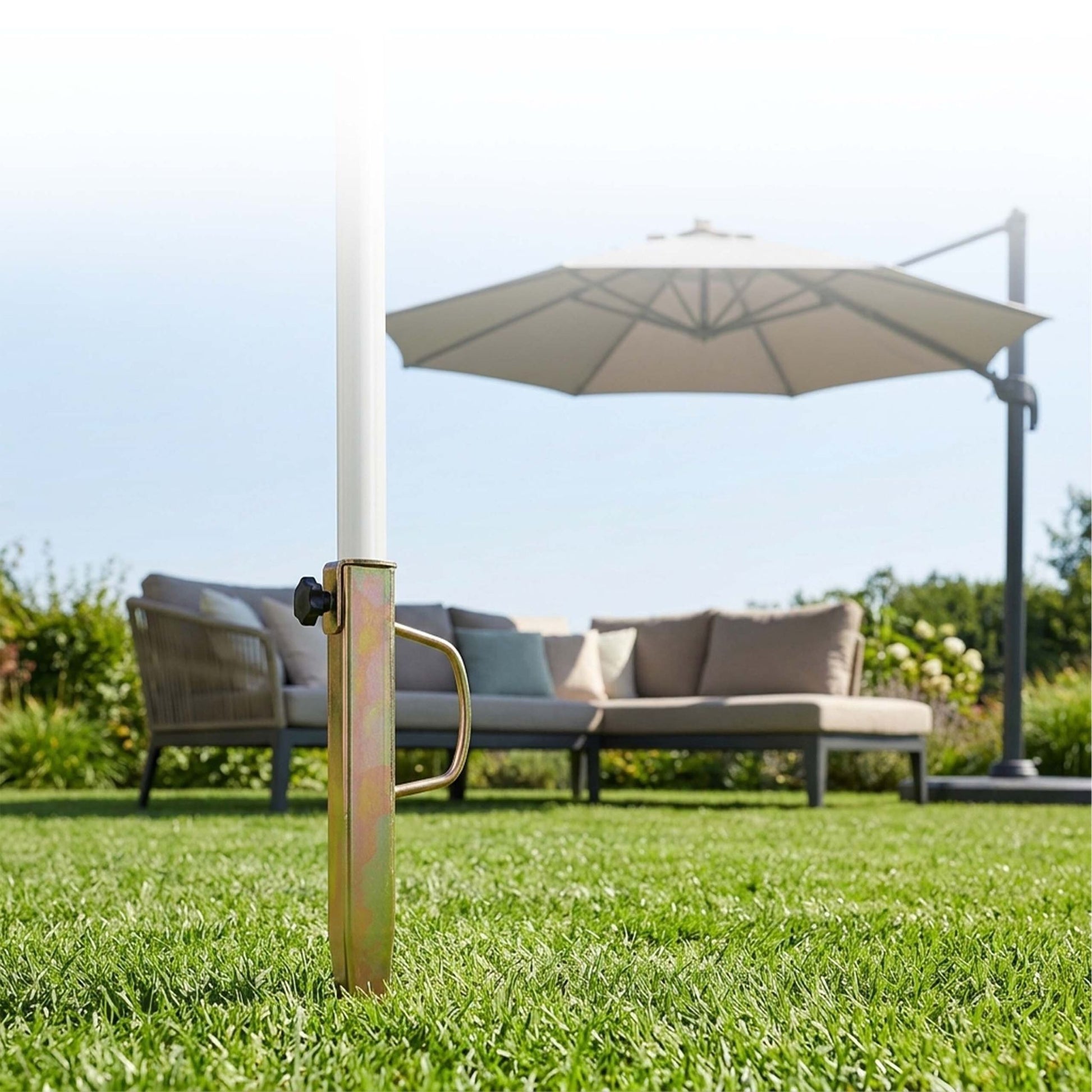 Rasendorn für Sonnenschirm 2er-Set Kupfer-Schwarz von Relaxdays