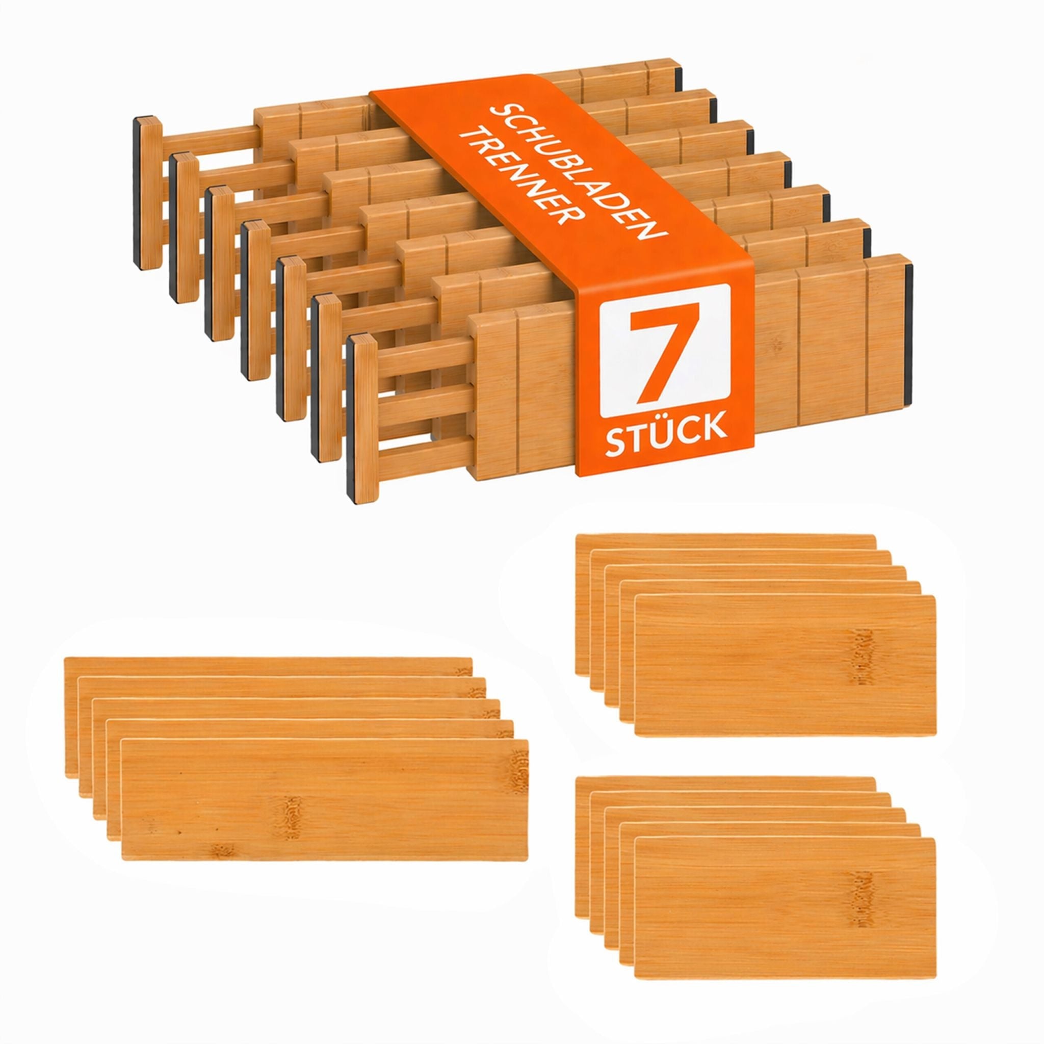 Schubladentrenner Bambus 22er-Set Hellbraun