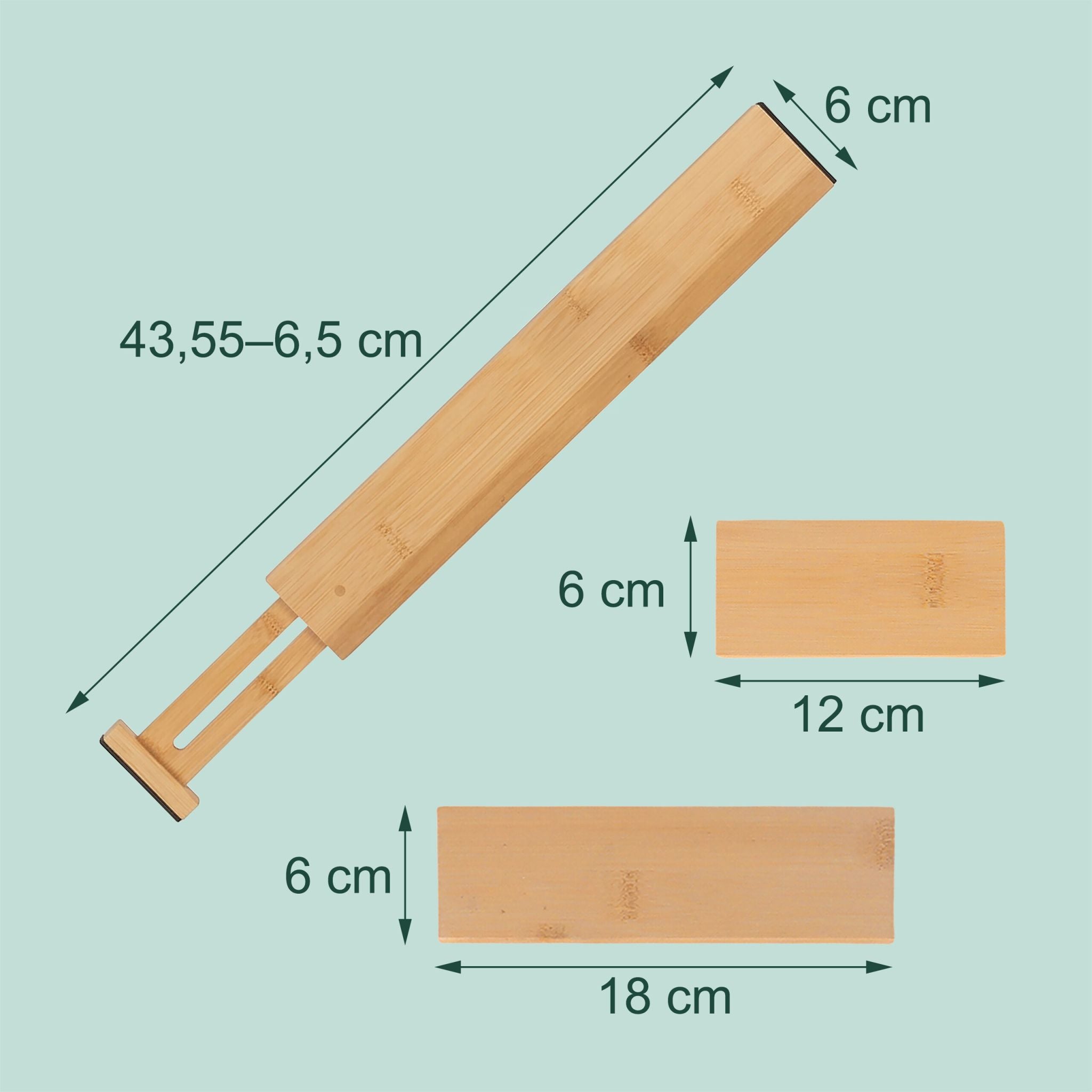 Schubladentrenner Bambus 22er-Set Hellbraun