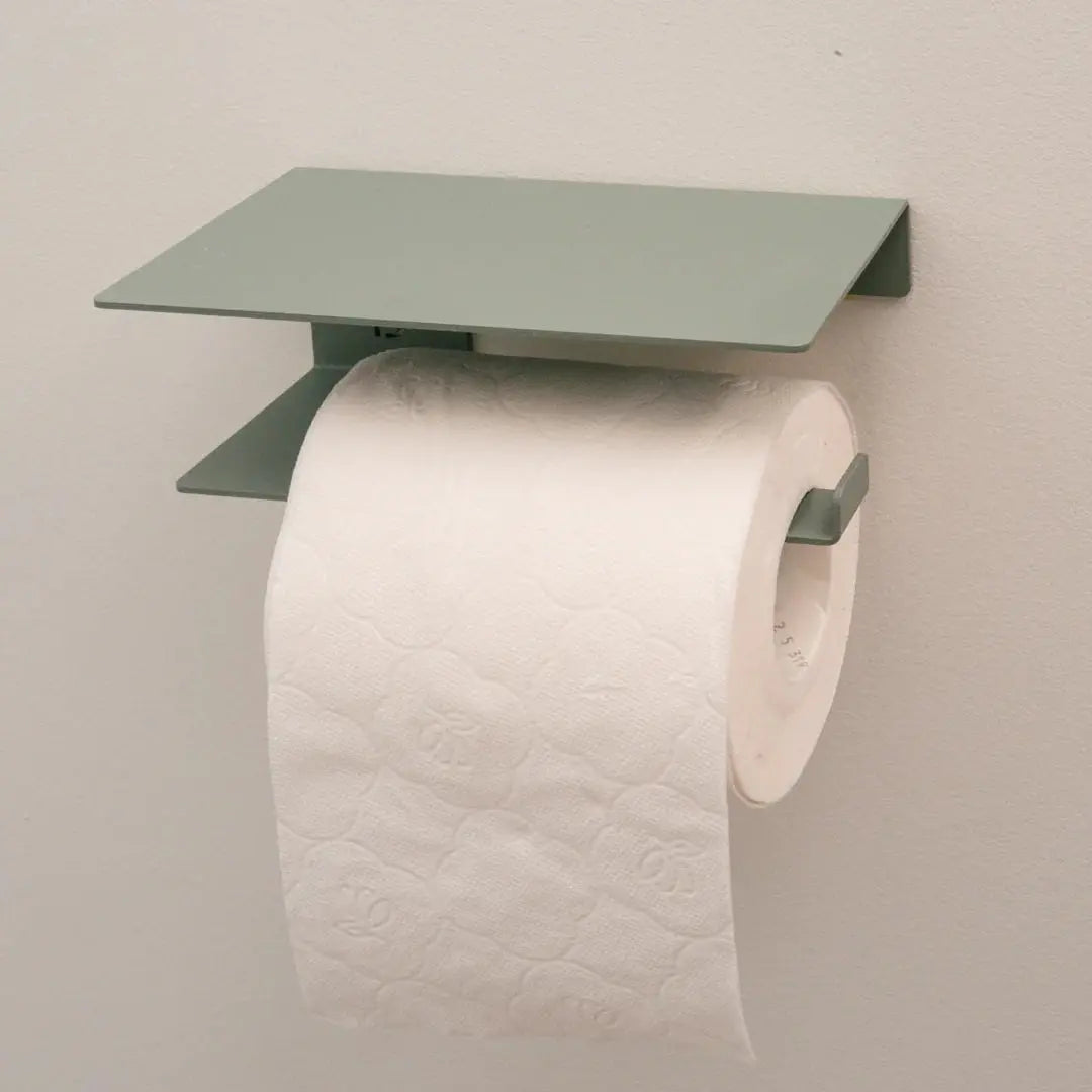 Wand-Toilettenpapierhalter mit Ablage silber von Well Care