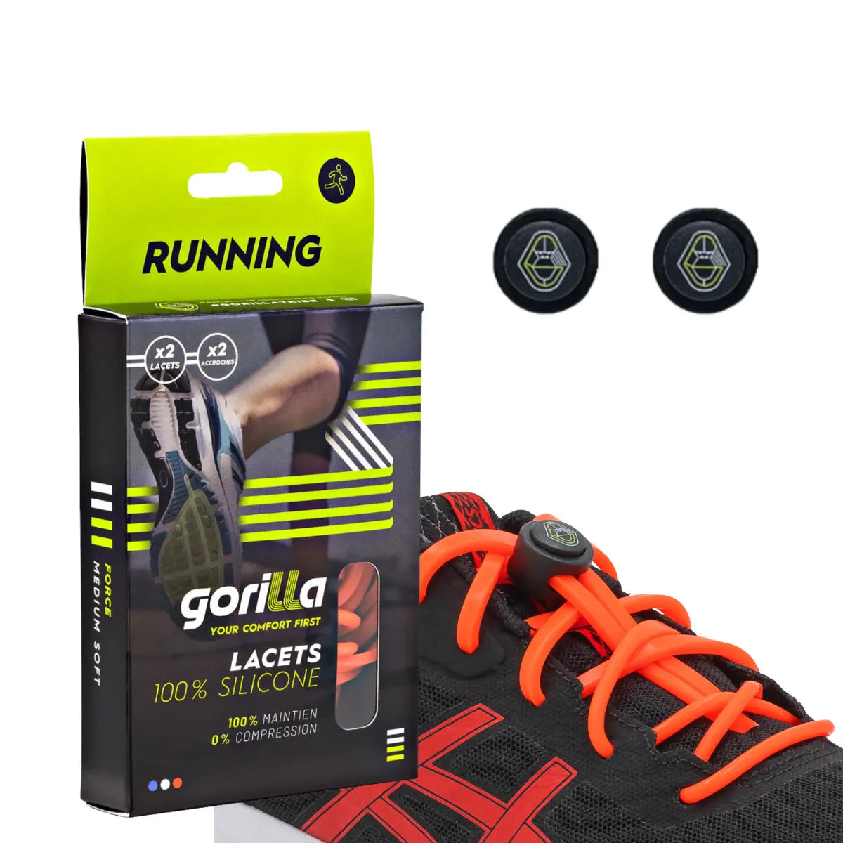 Elastische Schnürsenkel Flexibel Ohne Binden Silikon Running & Joggen Neonrot von guteszeug.ch